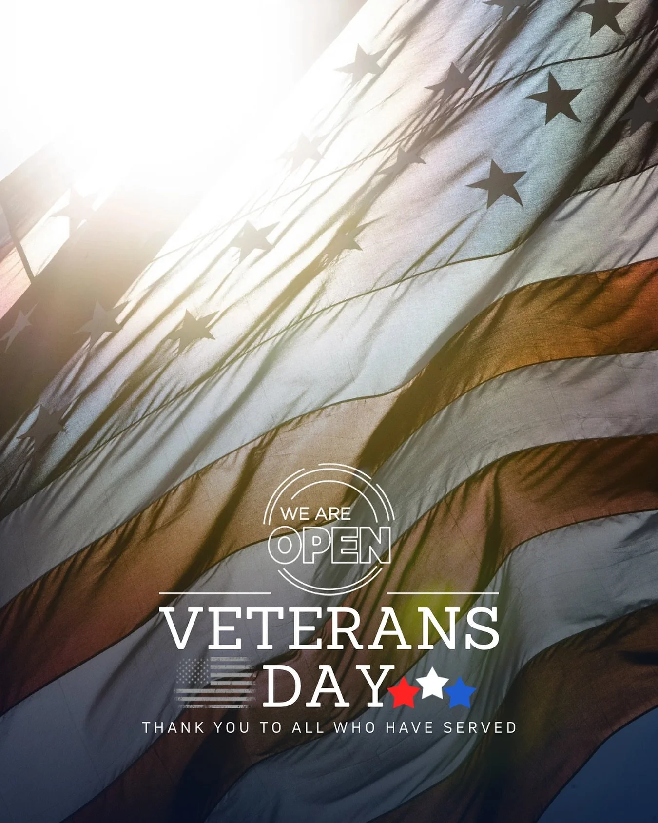 Thank you to all who have served 🇺🇸❤️ Classes are OPEN tomorrow and on a normal schedule. Don&rsquo;t forget to thank a Veteran 🫶