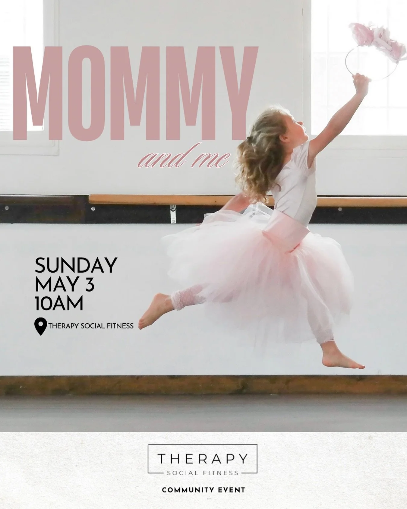 Time to celebrate all our amazing MOMS @therapysocialfitness 🎀❤️👯&zwj;♀️

Sunday, May 3 @10am join @bronidancebarre 

No matter what state of motherhood you&rsquo;re in, this one is for you 🫶Bring your littles (or bigs) to the Barre for a fun work