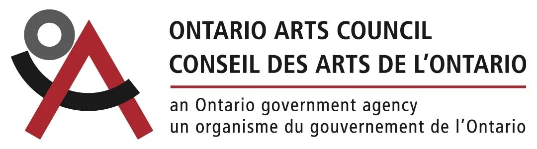 Logo of the Ontario Arts Council with text in English and French, indicating it is an Ontario government agency.
