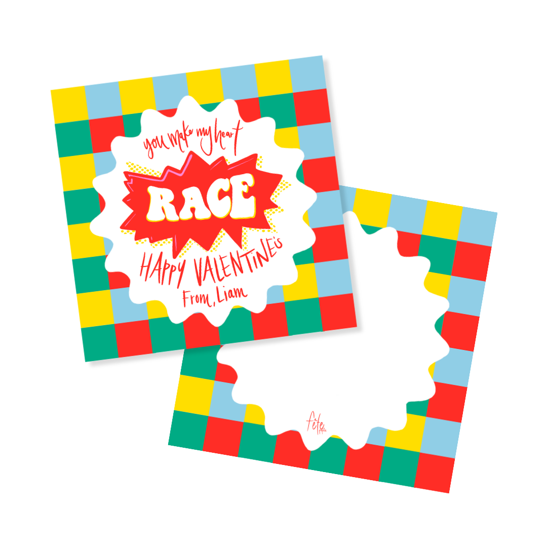 Heart Race Tags or Stickers