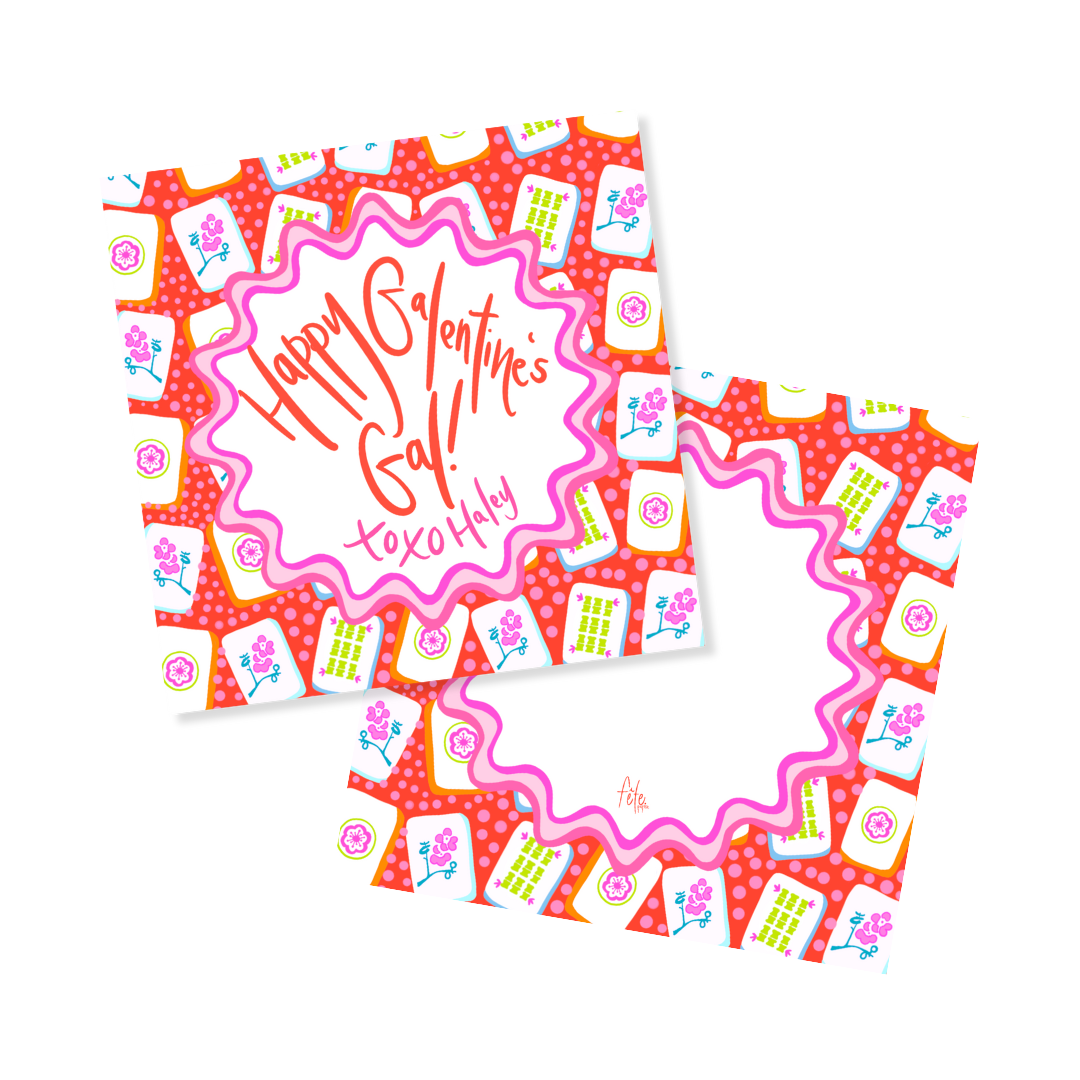 Mahjong Galentine's Tags or Stickers