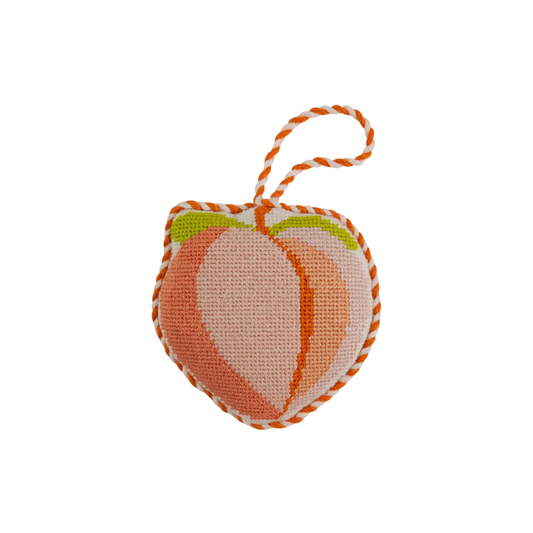 Peach Needlepoint Ornament