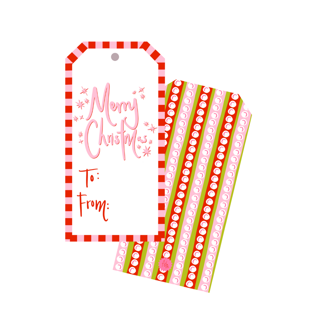 Set of 24 Jingle Bells Merry Christmas Tags