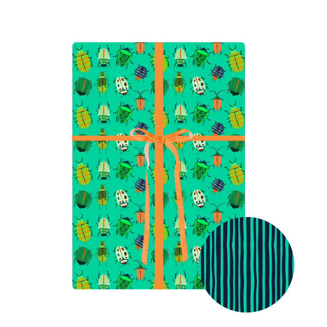 (2) Sheets of Bug Wrapping Paper