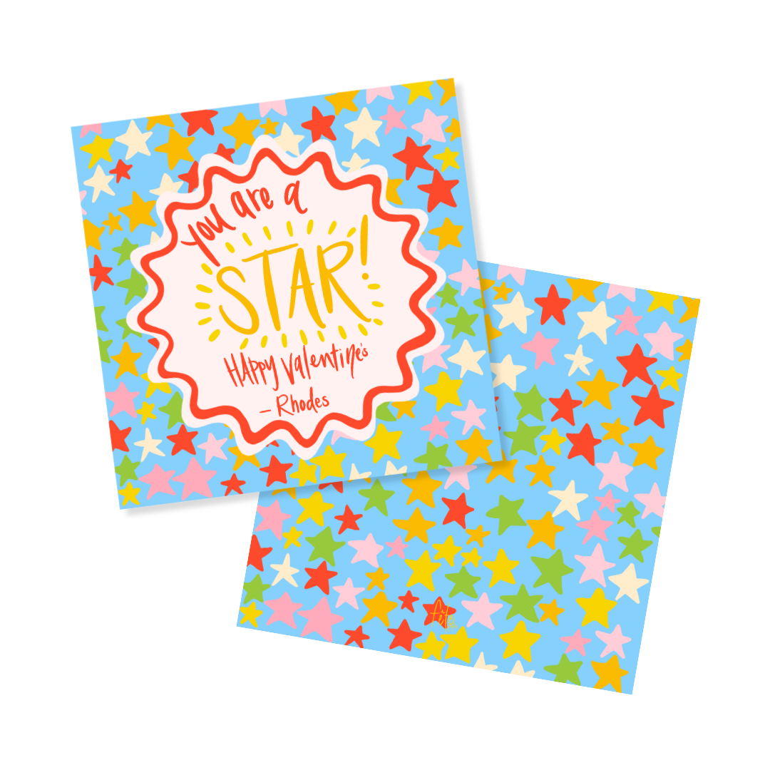 Star Valentine's Tags or Stickers