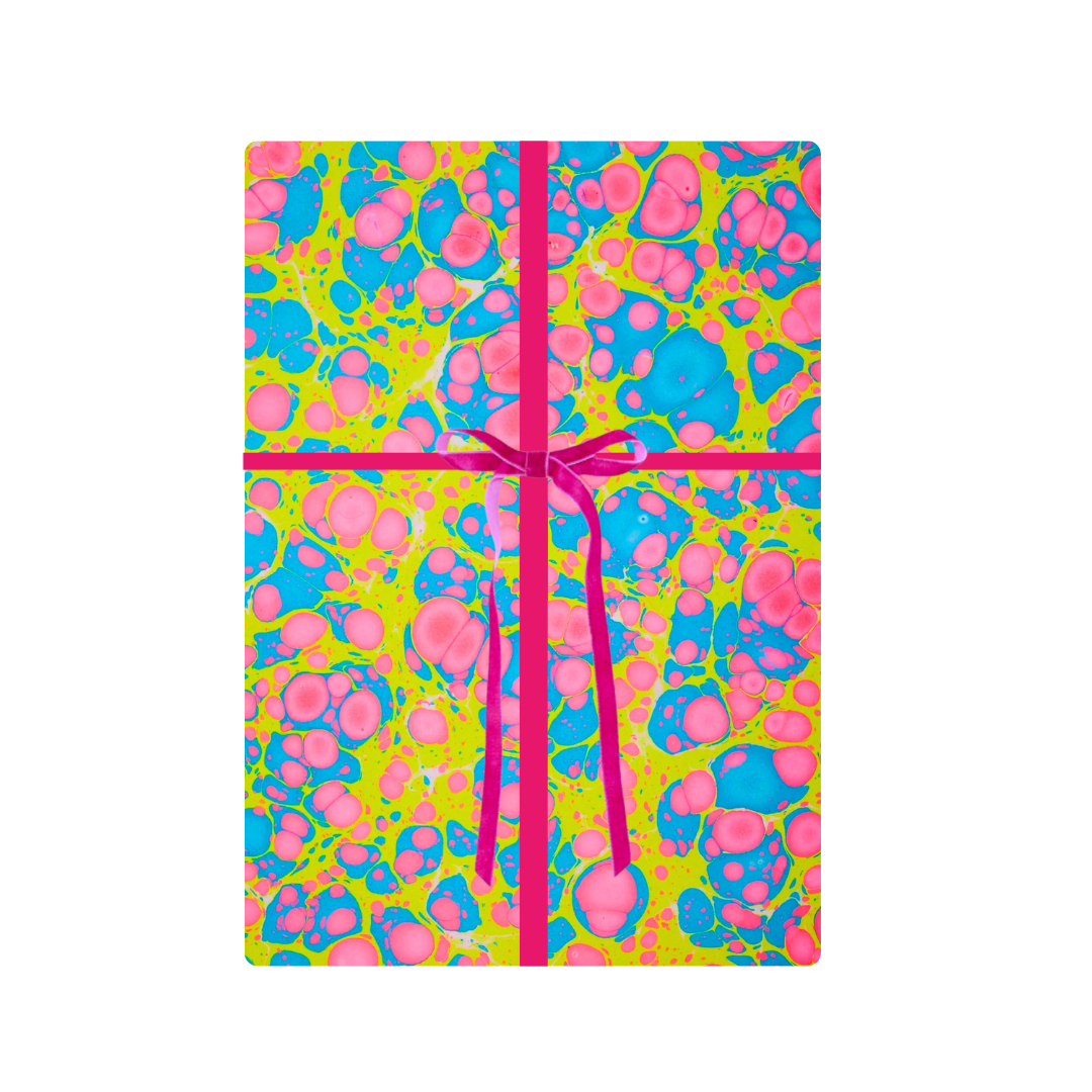 Neon Marble Stone Wrapping Paper