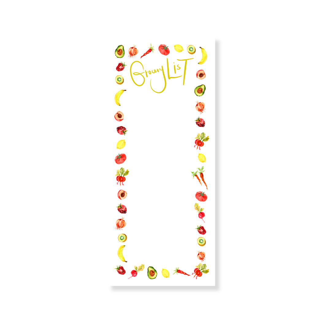 Nina Rosner for Fête Papier Fruits & Veggies Classic Long Notepad