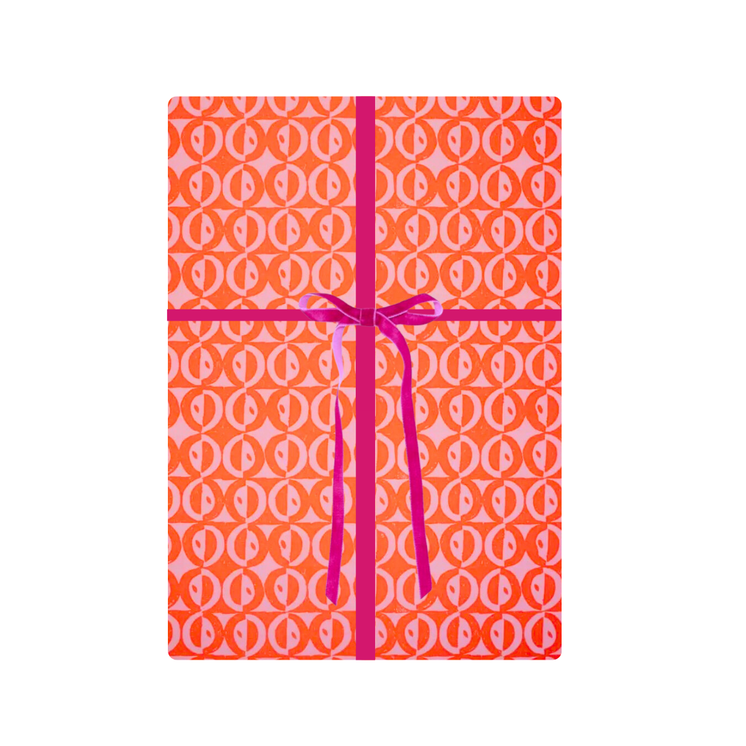 Pink & Orange Ovals Gift Wrap