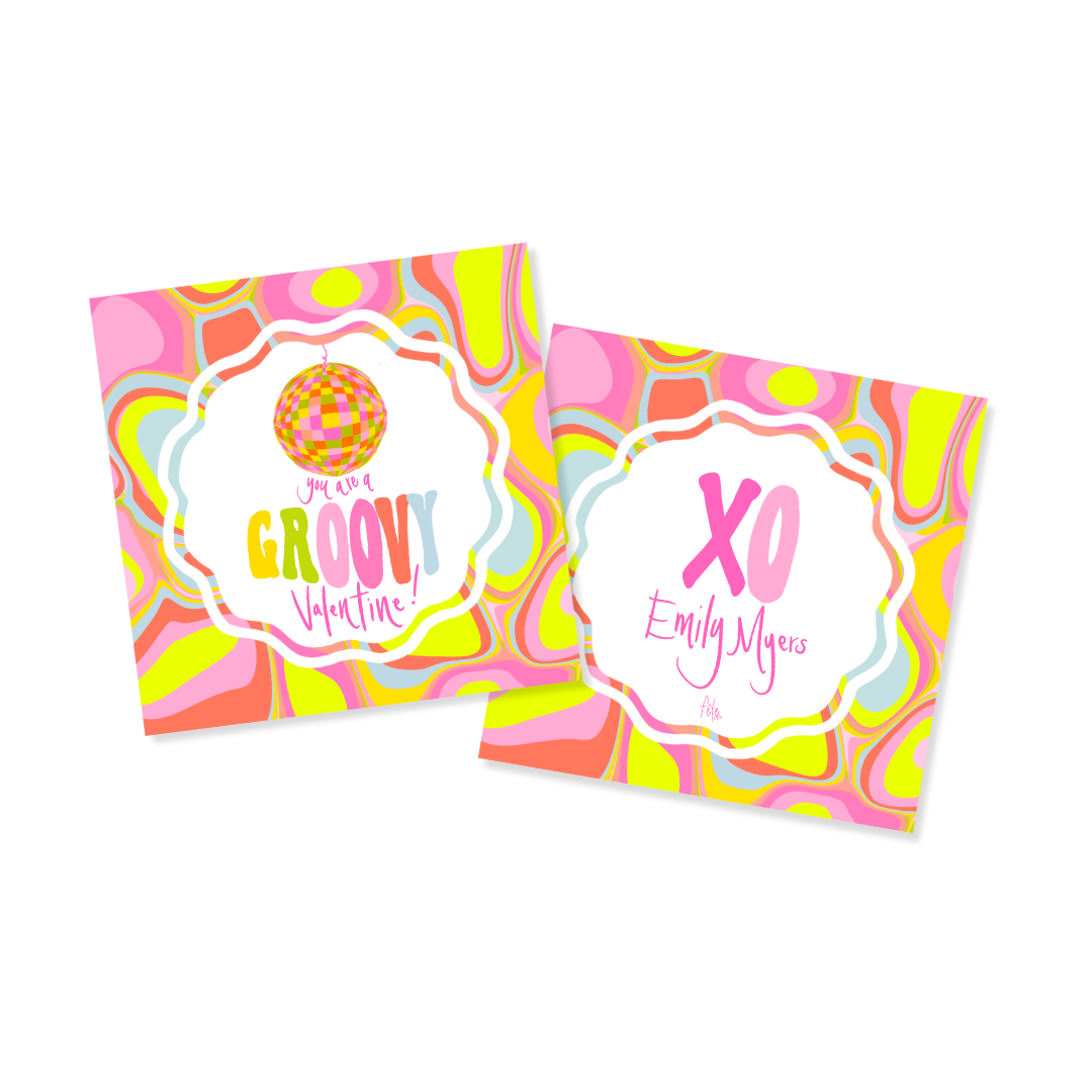 Groovy Valentine Tags or Stickers