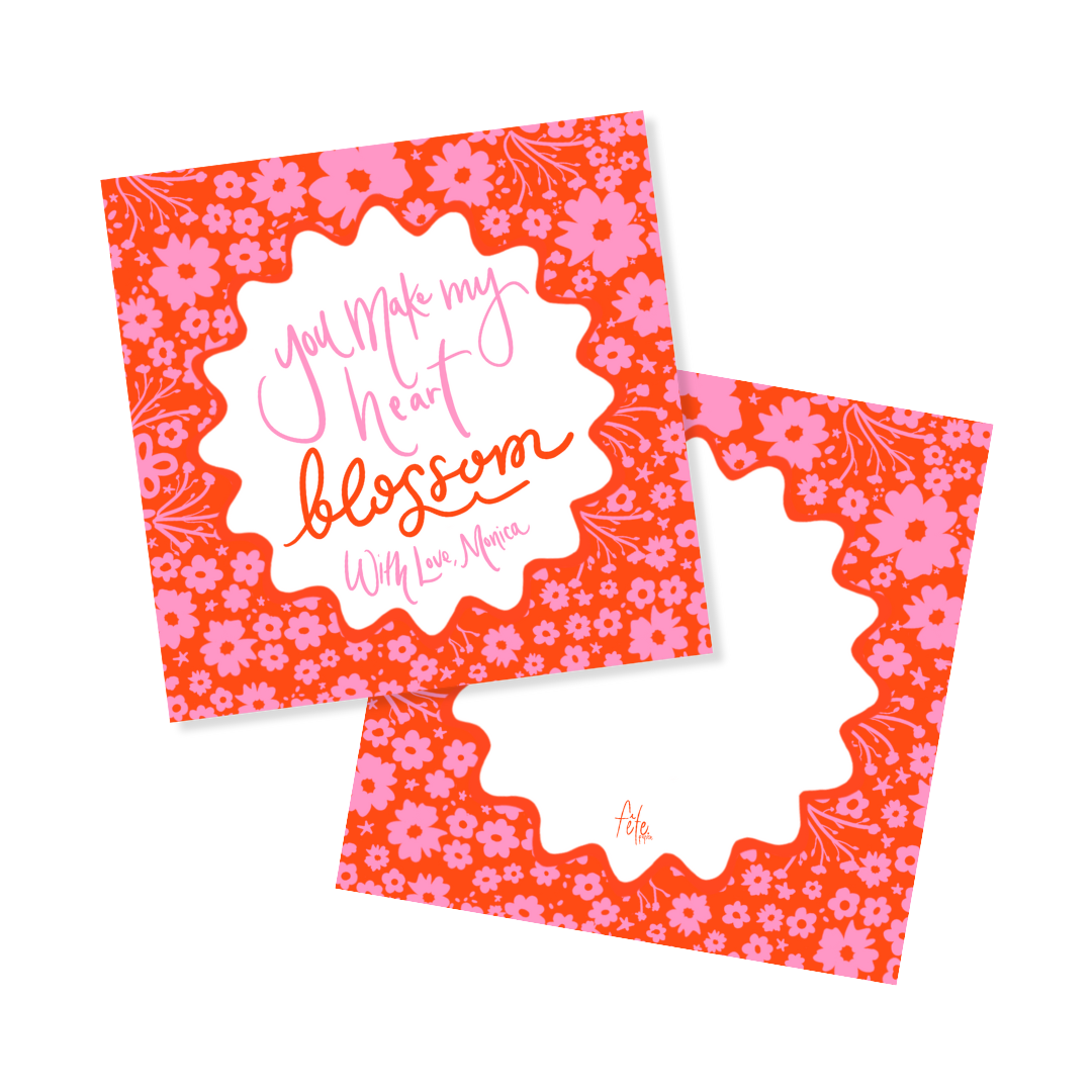 Heart Blossom Tags or Stickers