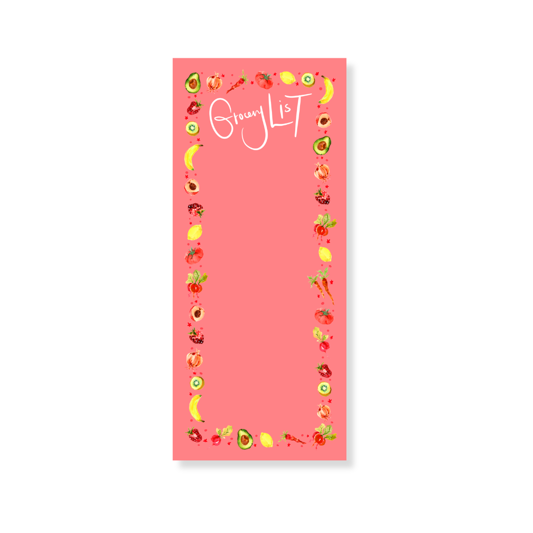 Nina Rosner for Fête Papier Fruits & Veggies Long Notepad