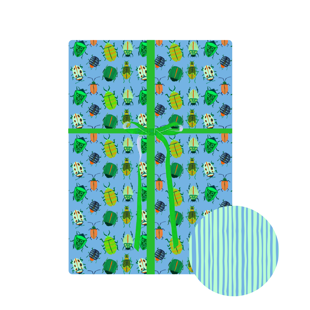 (6) Sheets of Bug Wrapping Paper