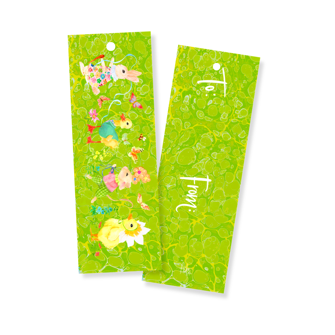 Nina Rosner for Fête Papier Full Marble Spring Party Animals Long Tags