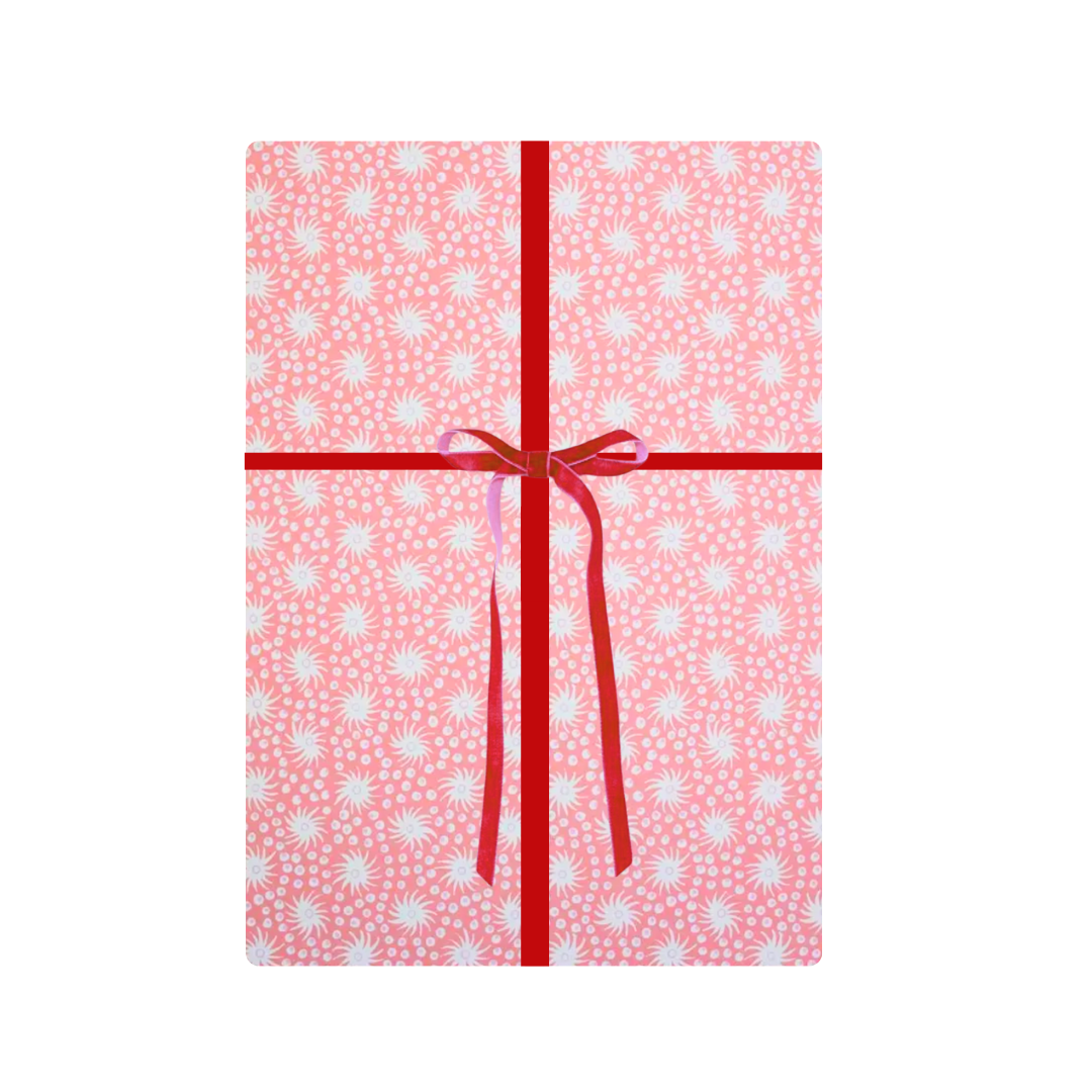 Coral Pink Milky Way Stars Gift Wrap