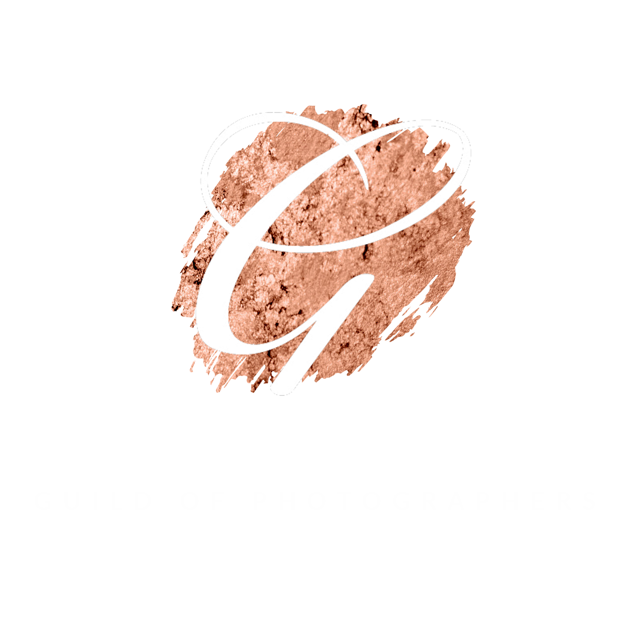 Brand logo with a pinkish-brown powdery background and a stylized white letter 'G' overlay. Below, there is black and white text that reads 'glow up'.