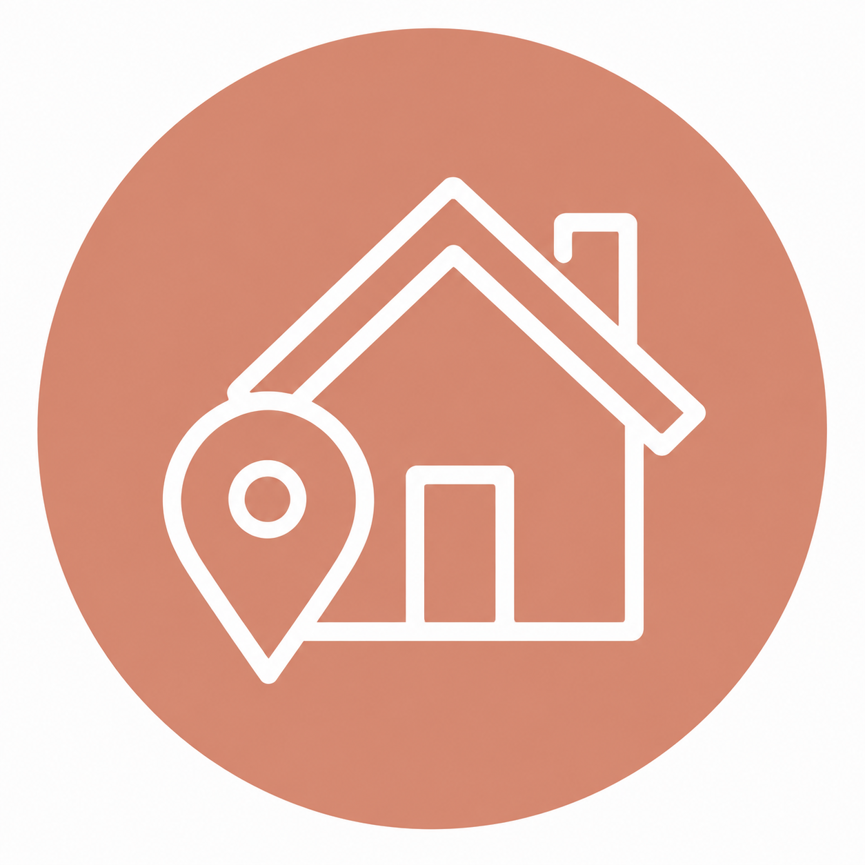 House icon with location pin