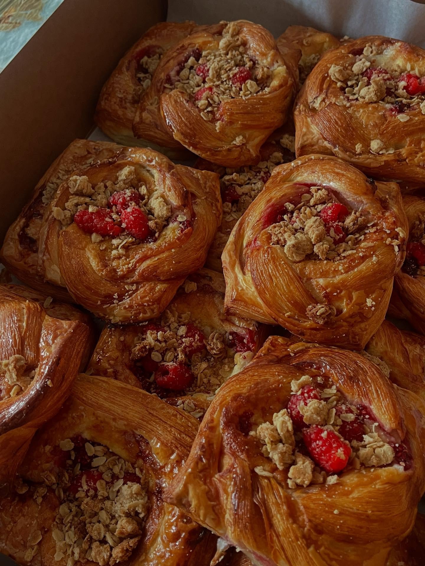 Starting this weekend: New June Menu !!! 🥐🌼🌞🍑🫶🏻

Raspberry Mascarpone Crisp Danish 
Apricot Pistachio Cardamom Scone 
Coconut Pineapple Hibiscus Brioche 

We&rsquo;ve crafted these summery menu items for this month and we&rsquo;re very excited 