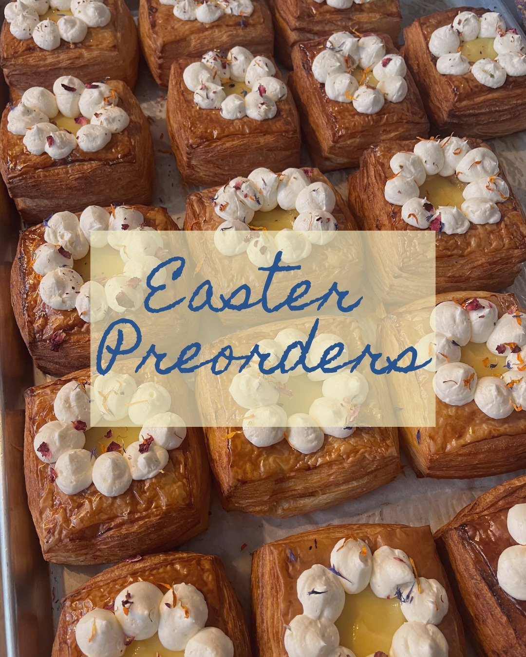 They're baaackk 🌼🥐🌼🥐

Easter preorders are live!! We've brought back the Lemon Lavender Daisy Danish and added some new favs, link to order is in our bio :) Preorders close March 30th.

We will also be open extra early for walk-ins on Easter Day 