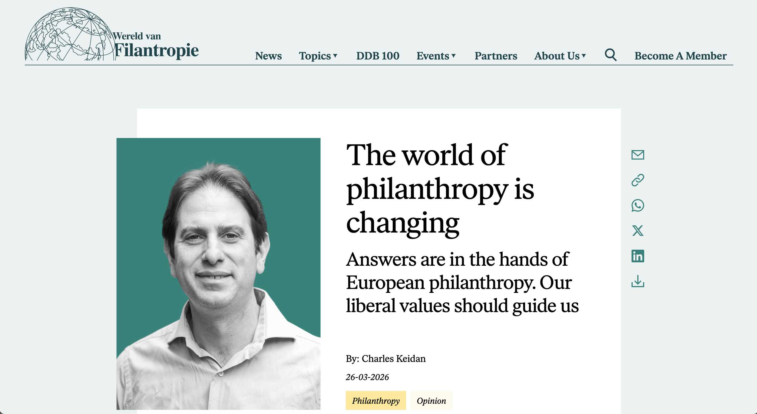 Give and Take: a new column for World of Philanthropy