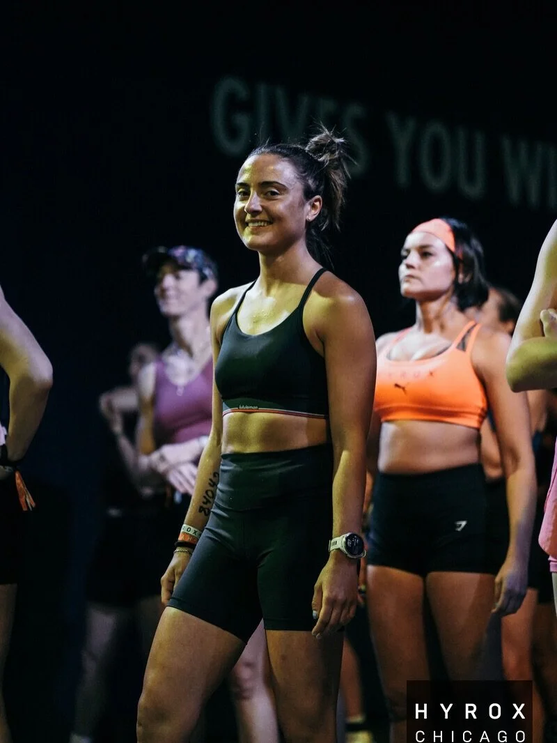 Founder @chloeagostinelli in her happy place this weekend as she placed 1st in her 25-29 age group and 4th overall out of 1,128 women at Chicago Hyrox! As some of you may know, Chloe has been putting in the work to prepare for this event and her time