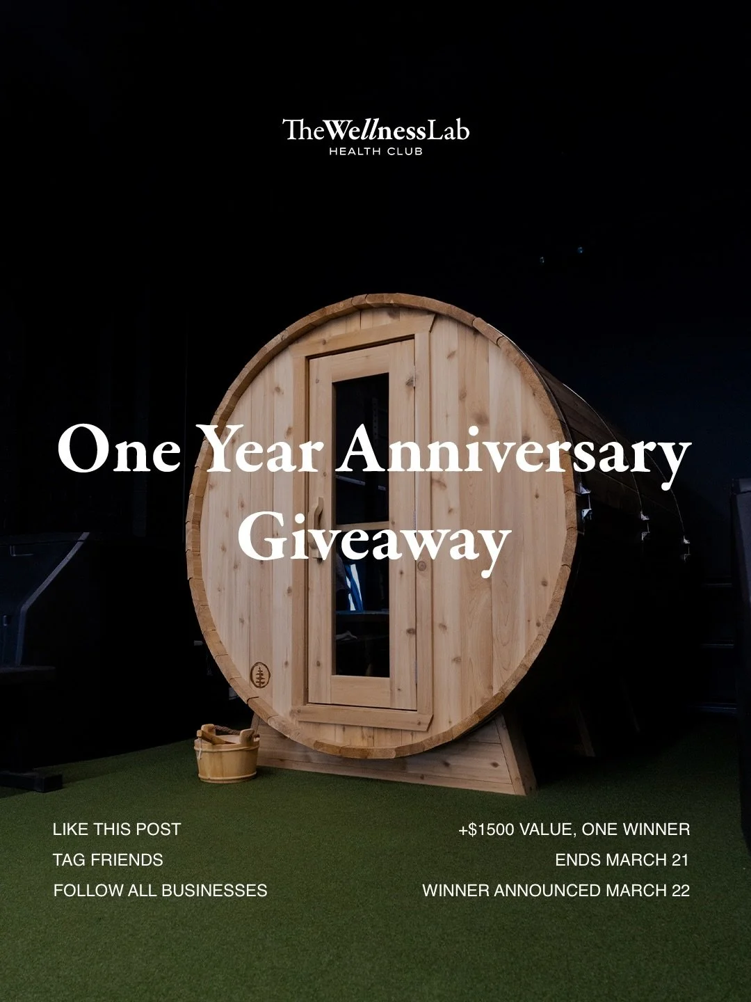 🚨 GIVEAWAY TIME 🚨 

To share our appreciation and support for 1 year of The Wellness Lab we joined forces with a variety of local businesses to allow you the chance to win a massive giveaway valued over $1,500❗️

1 winner takes all. 

How to enter:
