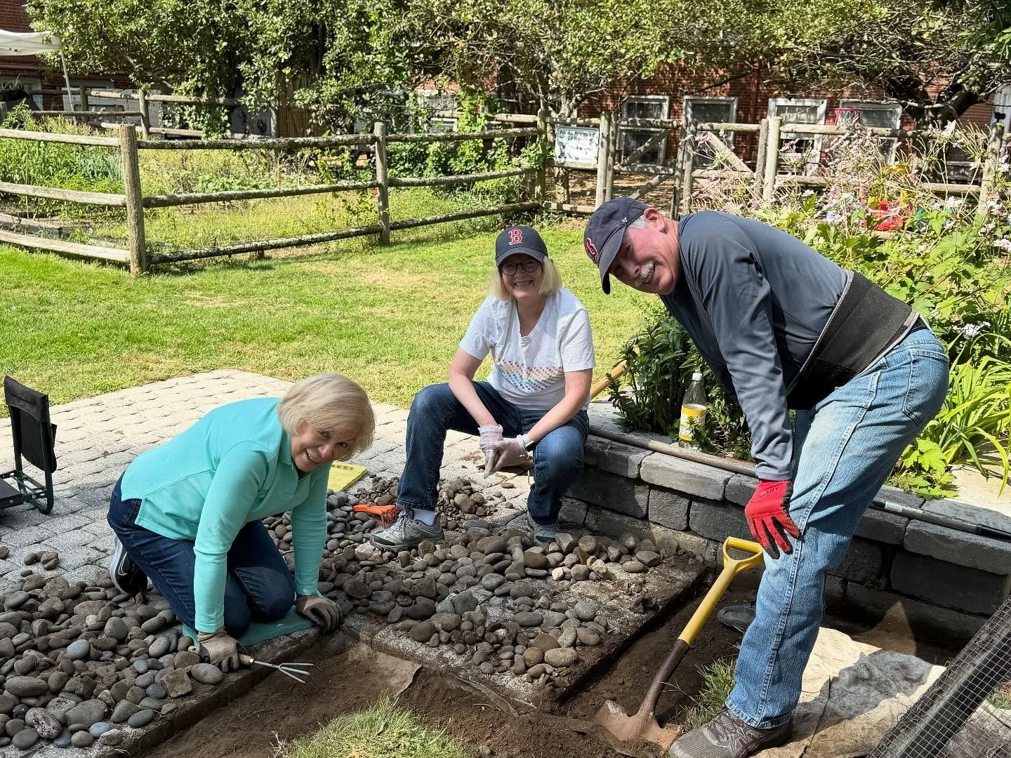 Look at all the great work done at our Creation Care Cleanup Yard Day!  We have beautiful new plantings!  The rock bed border of the Memorial Garden is weed-free and so much tidier! What a team effort!  Thank you to all who organized and participated