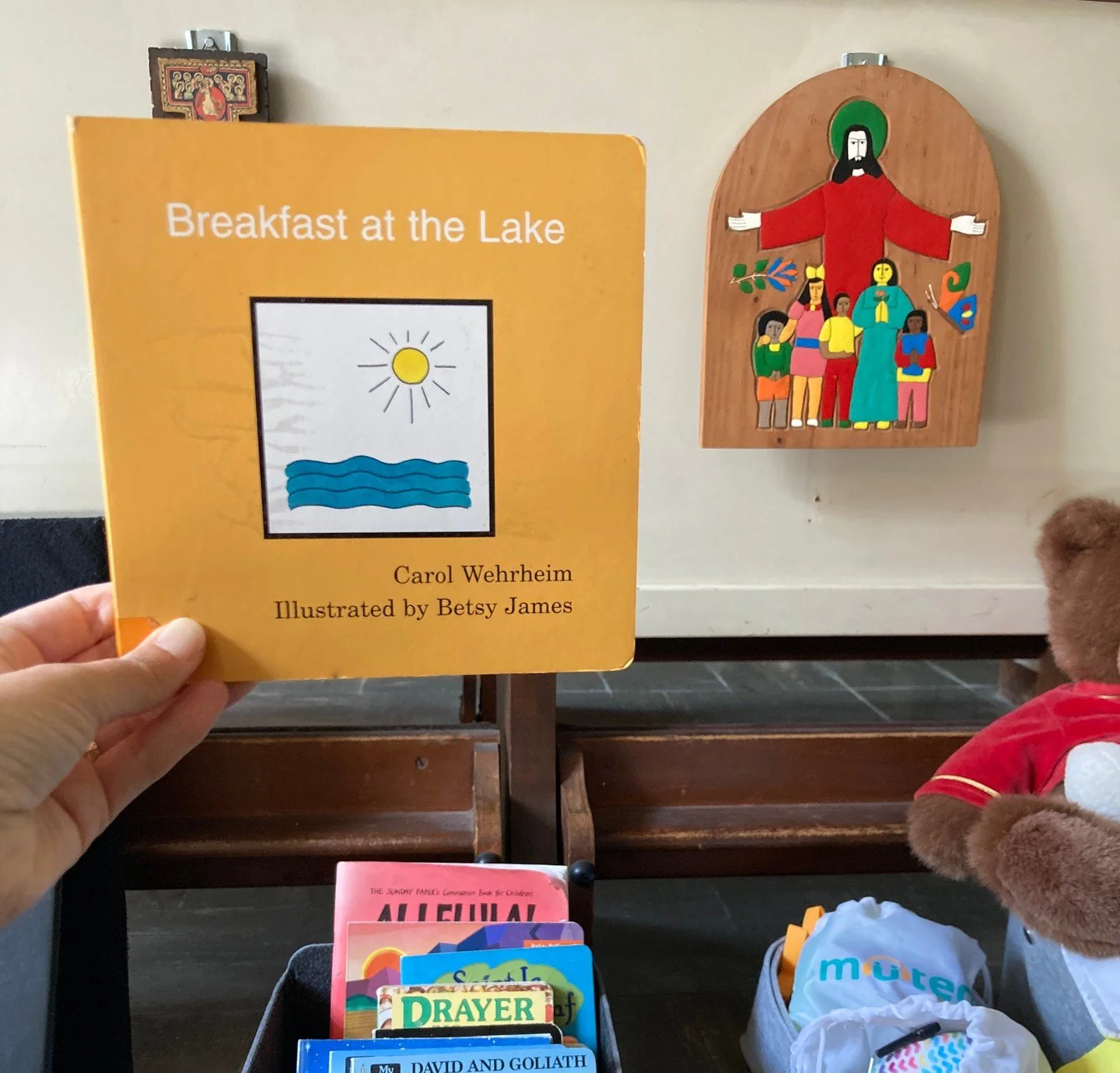 There are some new books ready for visitors to our Soft Space! This space is designed for children 5 and under, and is a safe spot for sitting, rolling, reading, or hanging out with stuffed animal friends. But please know children are welcome to sit 