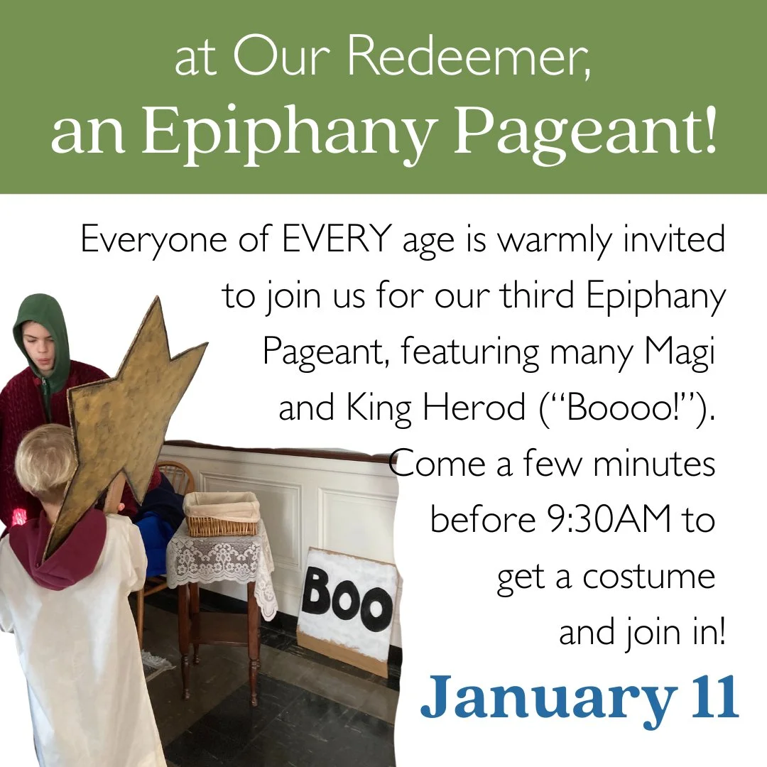 On Sunday, January 11, our 9:30AM Holy Eucharist will have a little bit of extra fun! Everyone of every age and ability is warmly invited to join the crowd for our drop-in Epiphany Pageant. Come a few minutes early to get a costume and join in!
.
#Ep