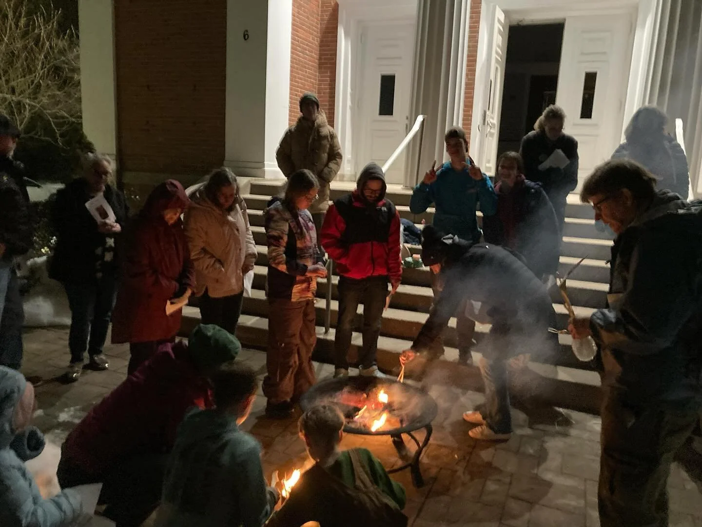 &hellip;and then we burned last year&rsquo;s palms to make this year&rsquo;s ashes! Special thank you to Officer M of the @LexingtonPoliceMA&mdash;someone reported that a youth was burning things at the church, and Officer M came to make sure all was