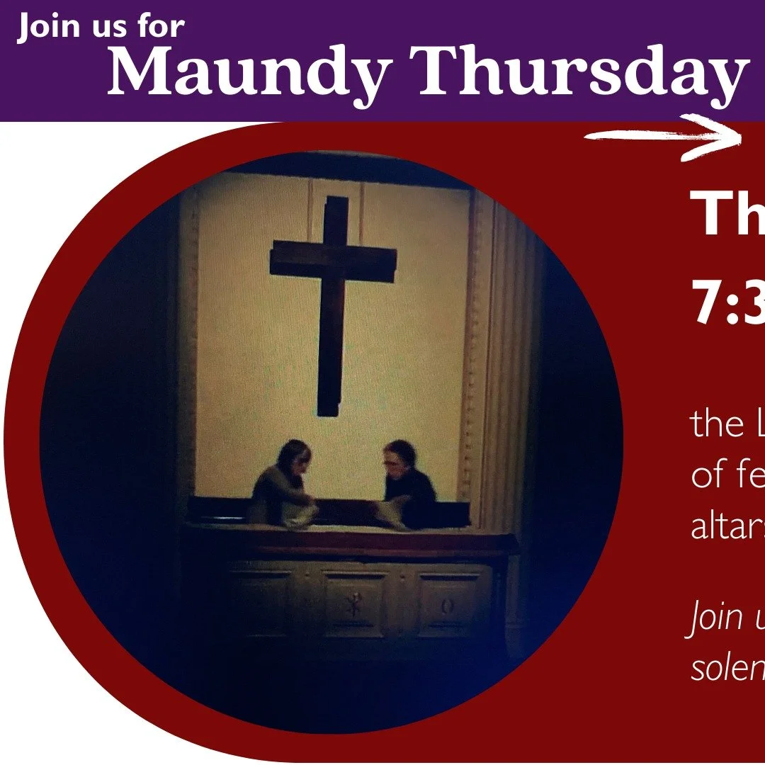 We hope you will join us for our Maundy Thursday service on Thursday, April 2, at 7:30PM. This meditative service includes the rite of footwashing and the stripping of the altars (seen in this picture). This is the fifth day of Holy Week. We hope you