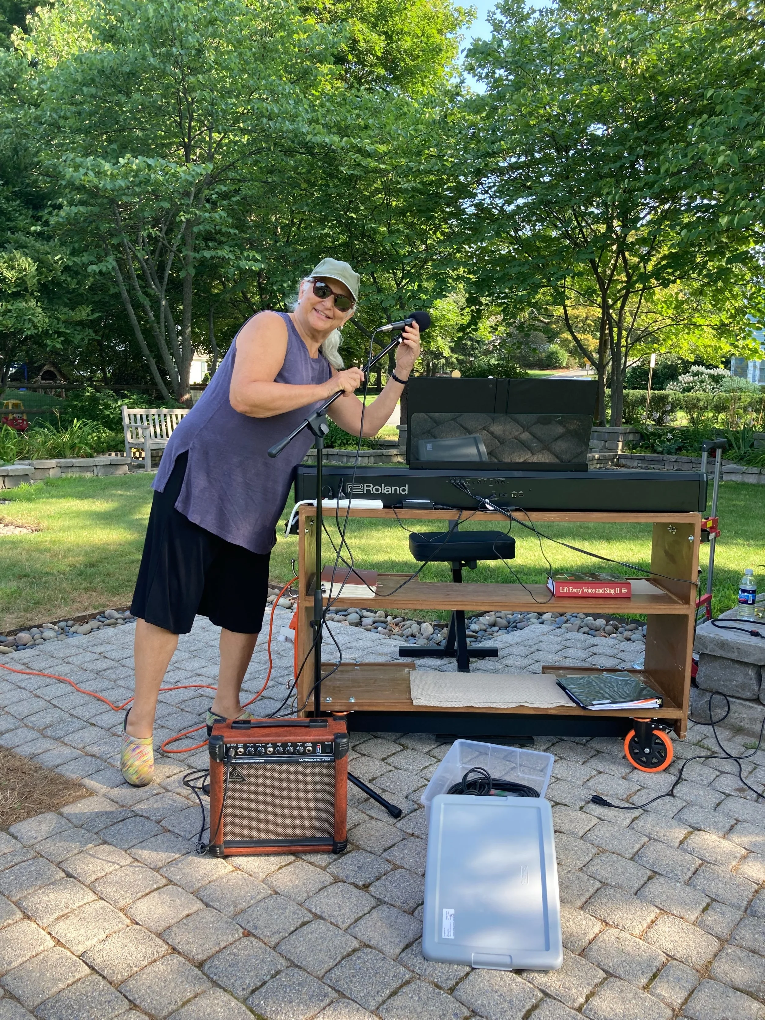 Our Music Director is back! Here she is with &ldquo;the music cart,&rdquo; ready to lead us in worship. Join us for our 9:30AM service on the lawn! You can also join us online, at our website.
#Episcopal #Anglican #HolyEucharist #HolyCommunion #Worsh