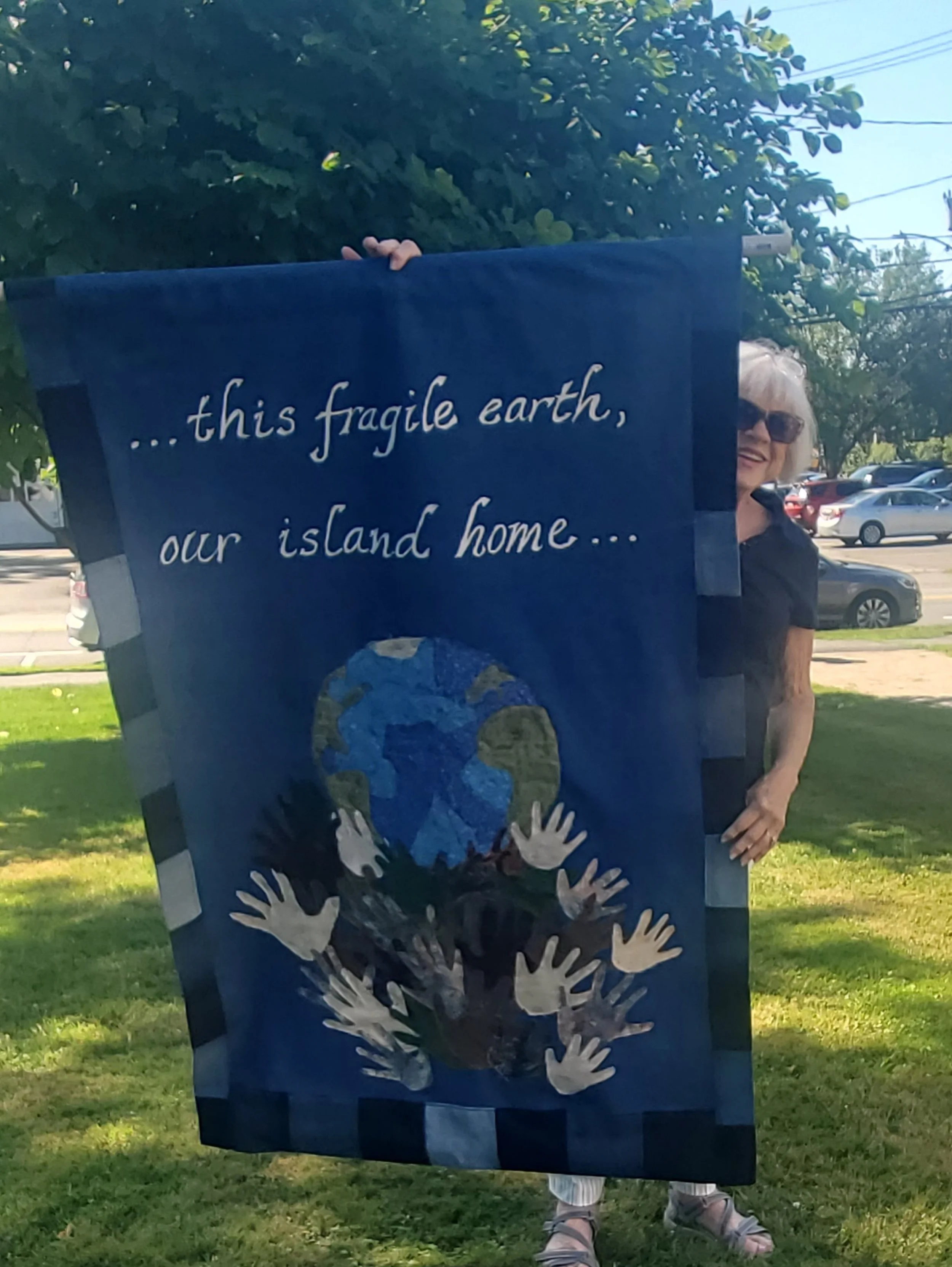 Hooray for Cassie who repaired this great Creation Care banner, making it possible for us to hang it once again! Look for it when we mark the season of Creation Care this Fall 🌎 🌳 ☀️ #RedeemerLexington #CreationCare