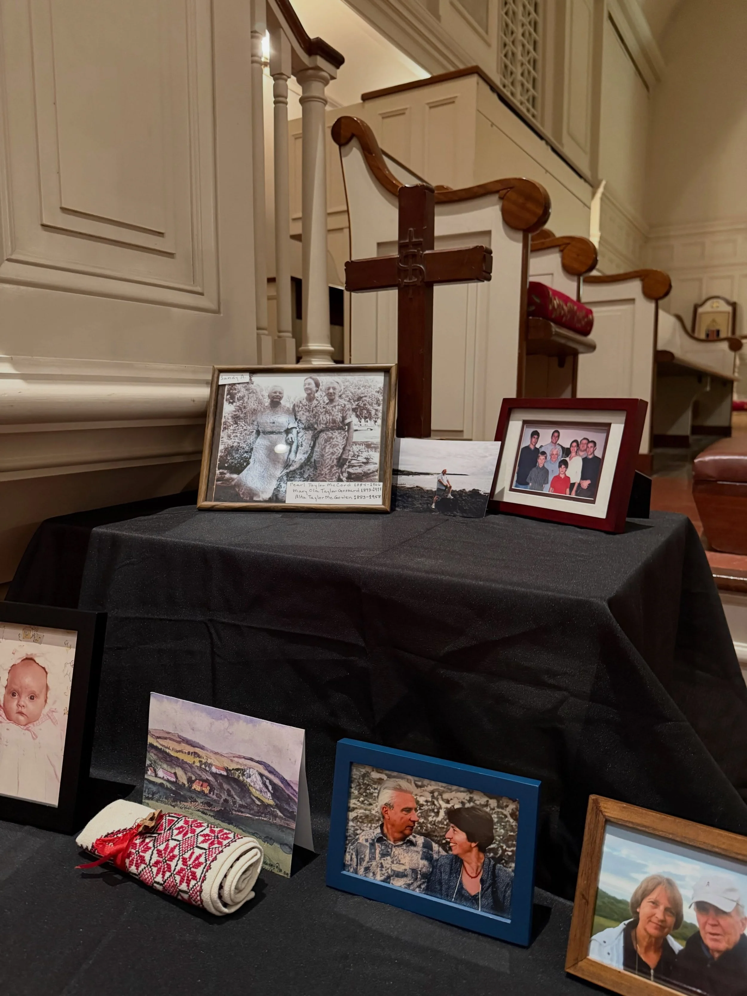As we celebrate All Saints Day this Sunday we invite you to bring photos or mementos of loved ones who have died to church for our Altar of Remembrance. You can also write their name on a card to set on the altar. Join us in remembering all the saint
