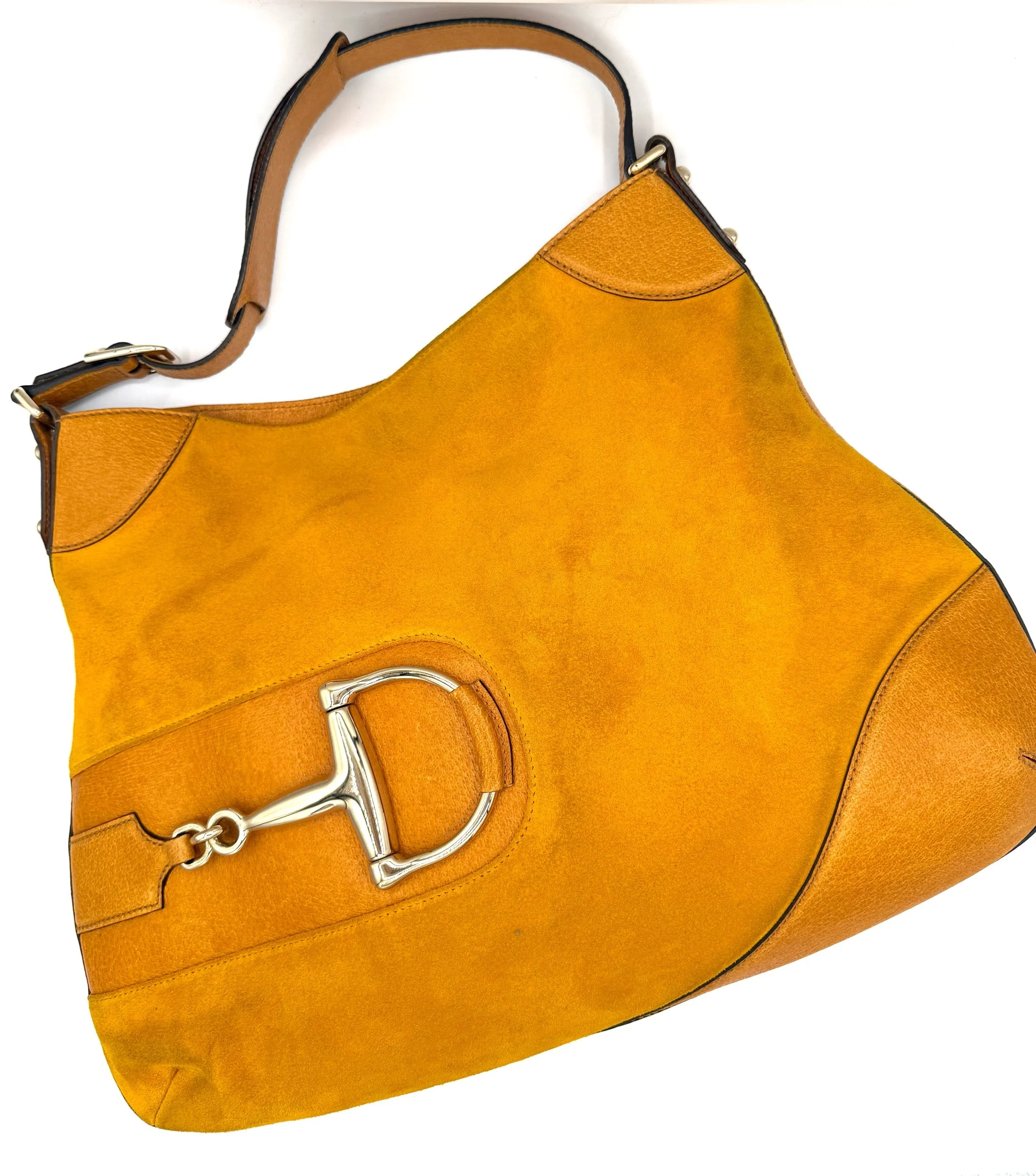 Gucci Yellow Horsebit Bag Front