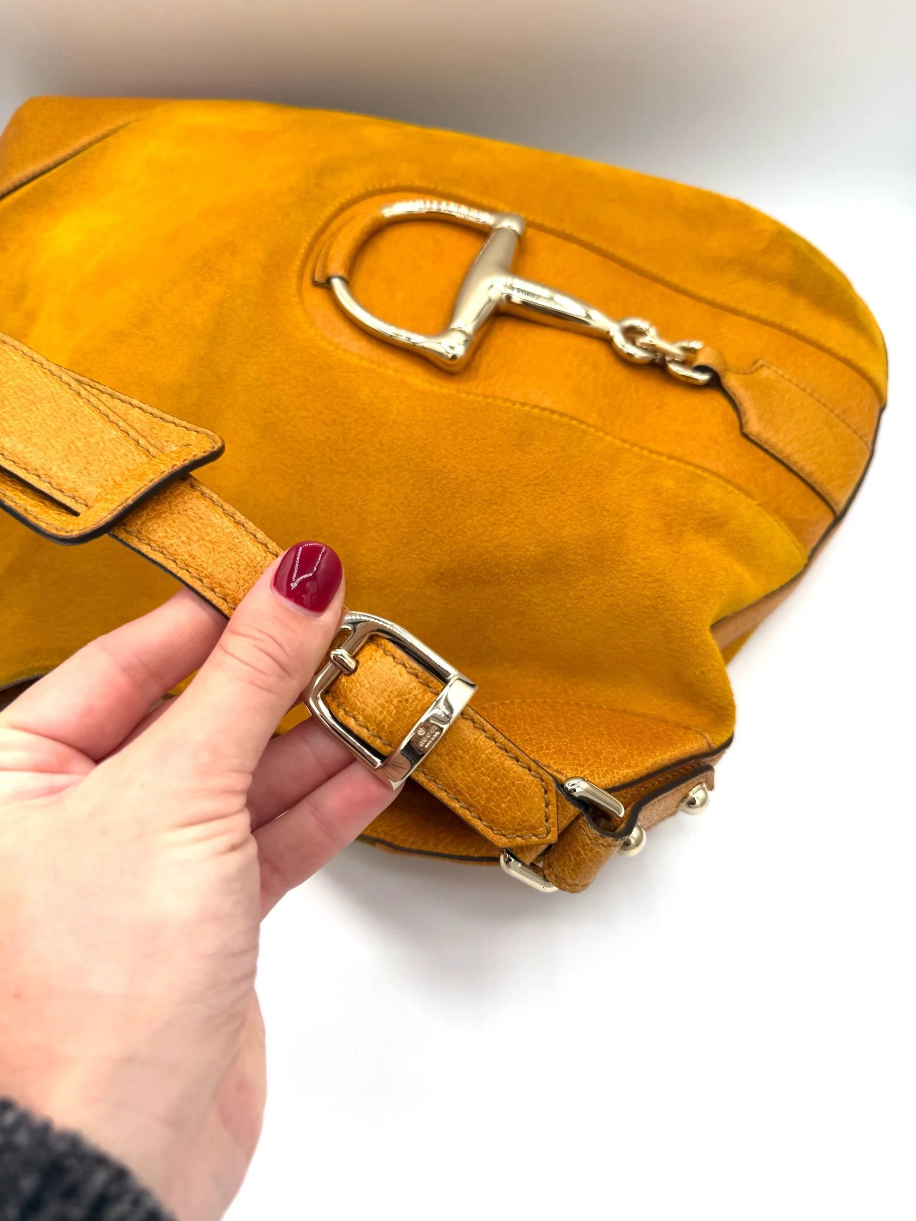 Gucci Yellow Horsebit Bag Strap