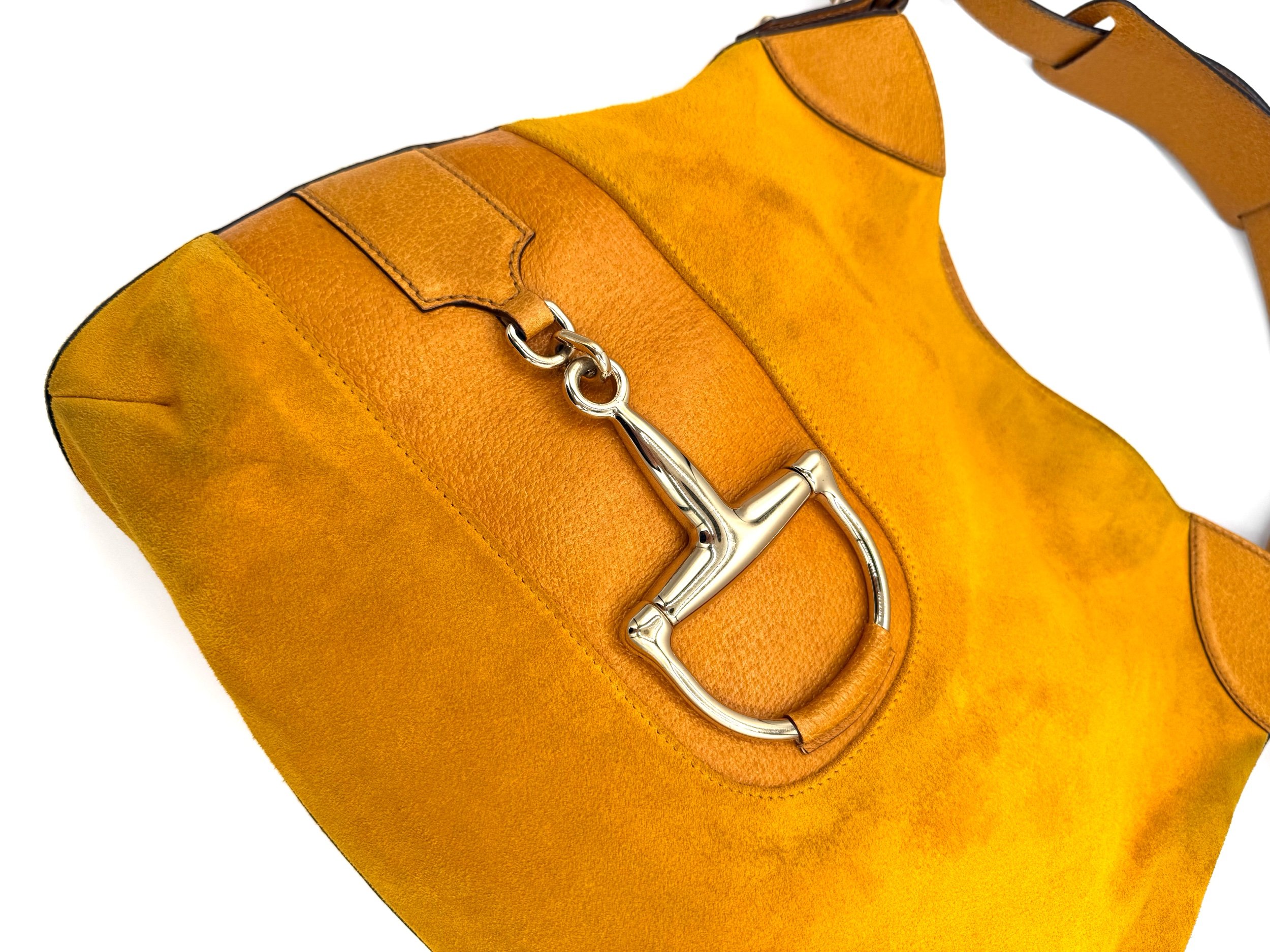 Gucci Yellow Horsebit Bag Front