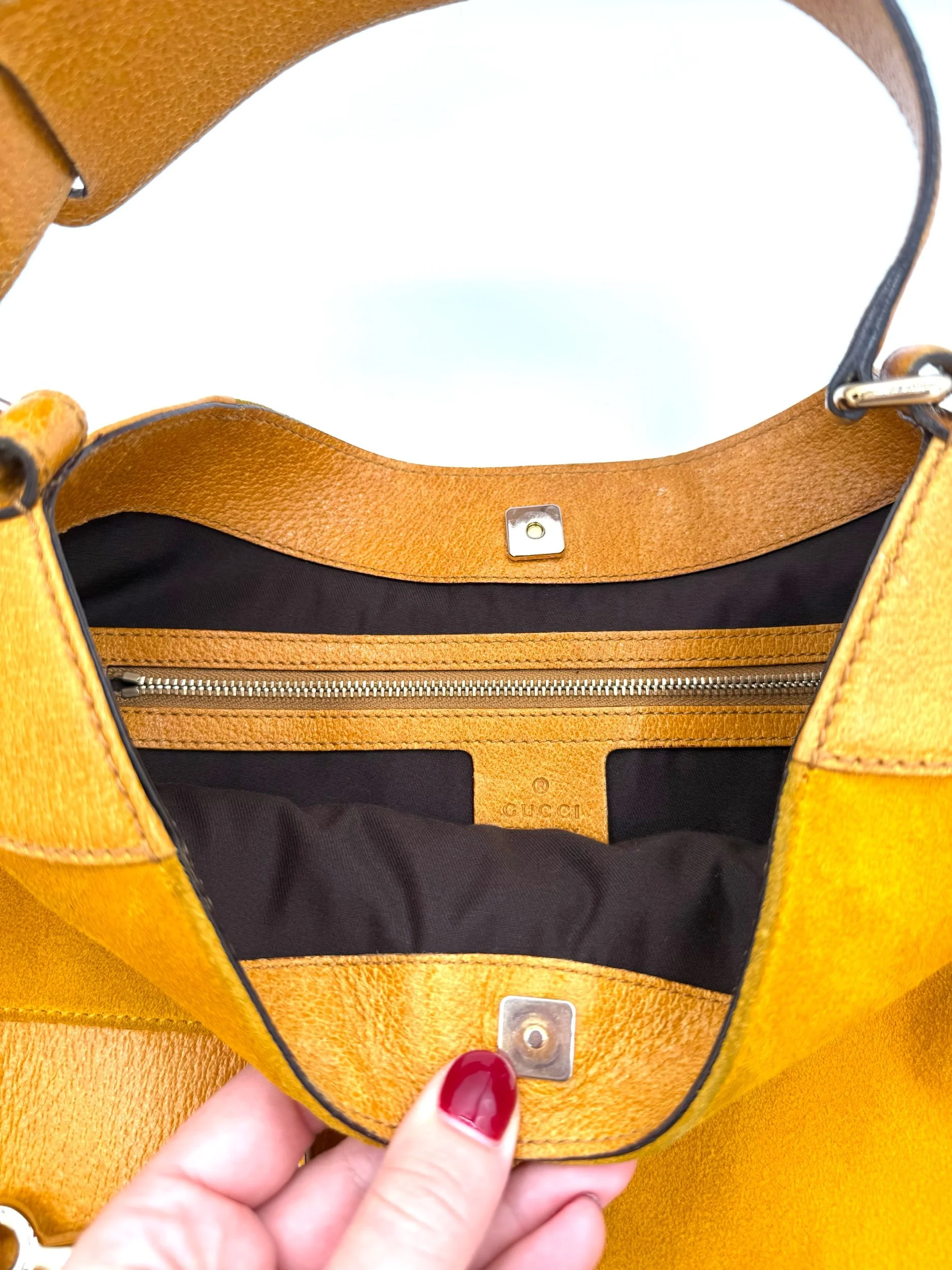 Gucci Yellow Horsebit Bag Snap