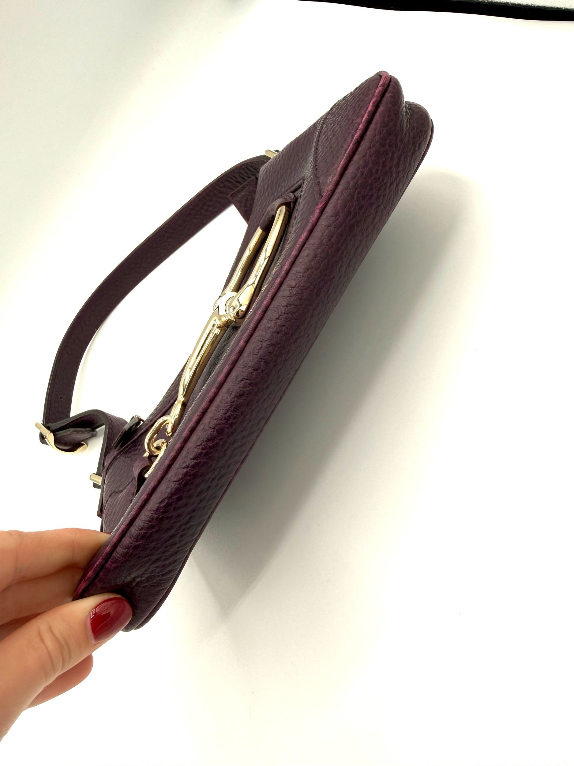 Gucci Purple Horsebit Hasler Bag Bottom