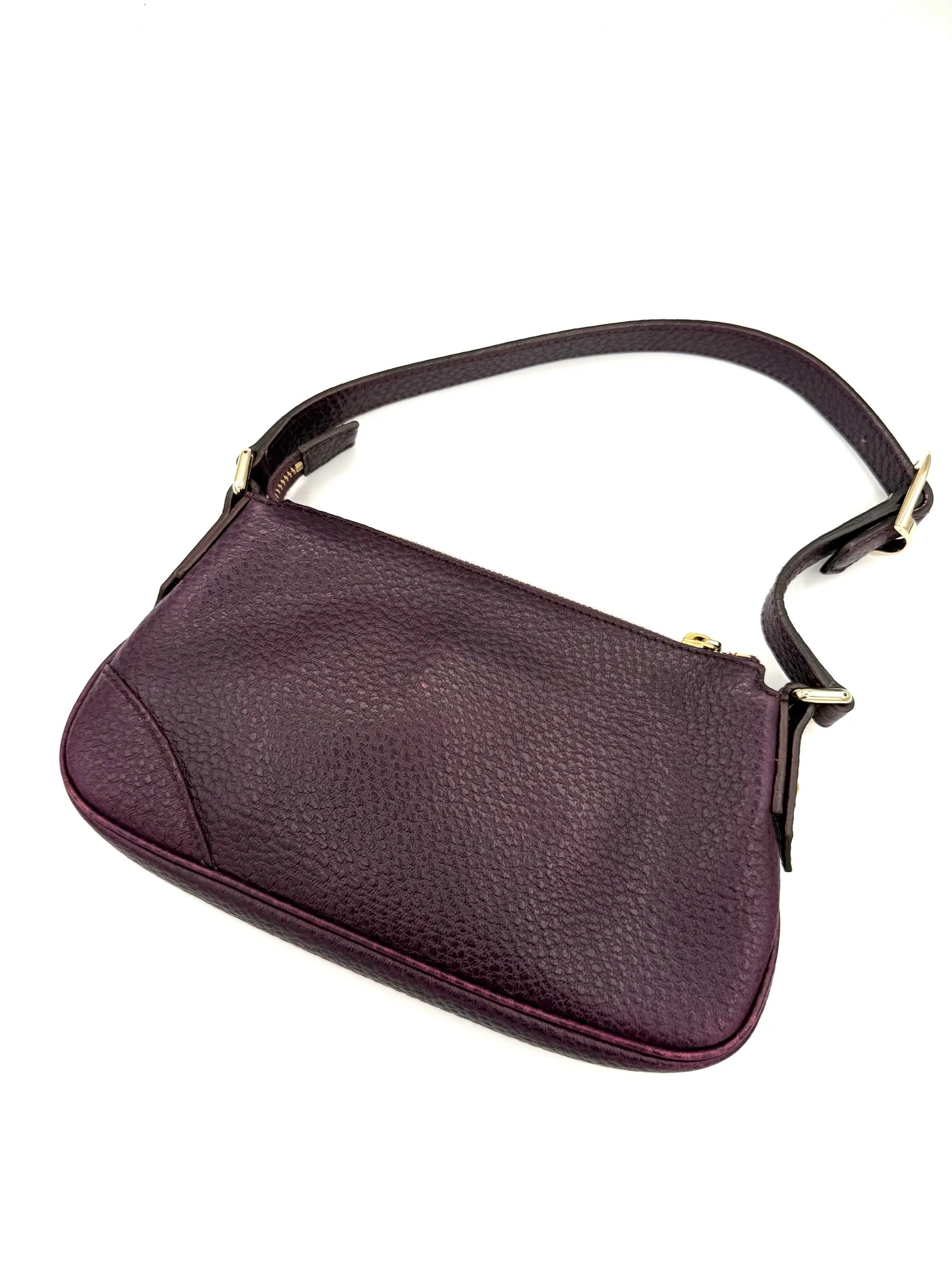 Gucci Purple Horsebit Hasler Bag Back