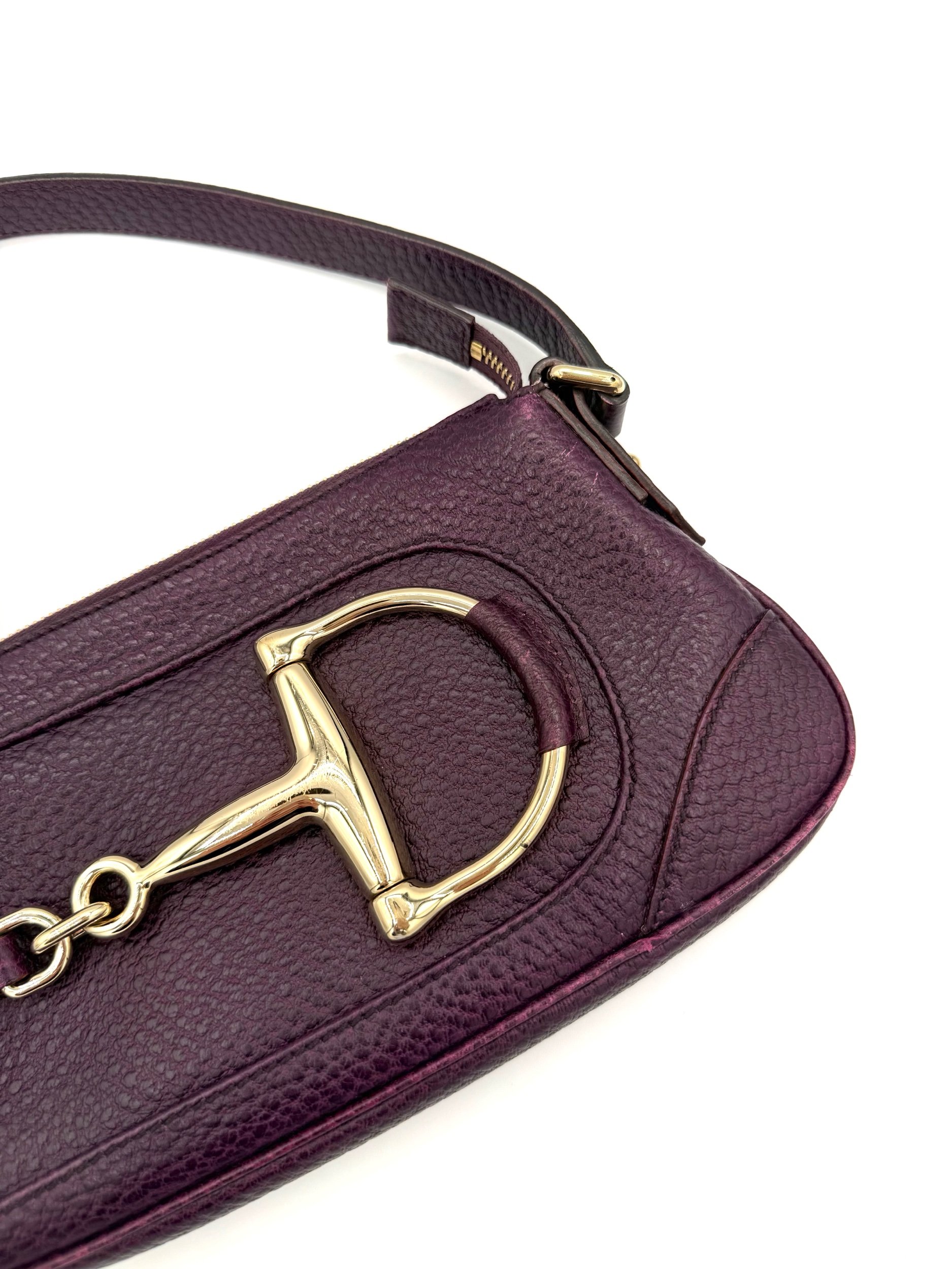 Gucci Purple Horsebit Hasler Bag Zoom In