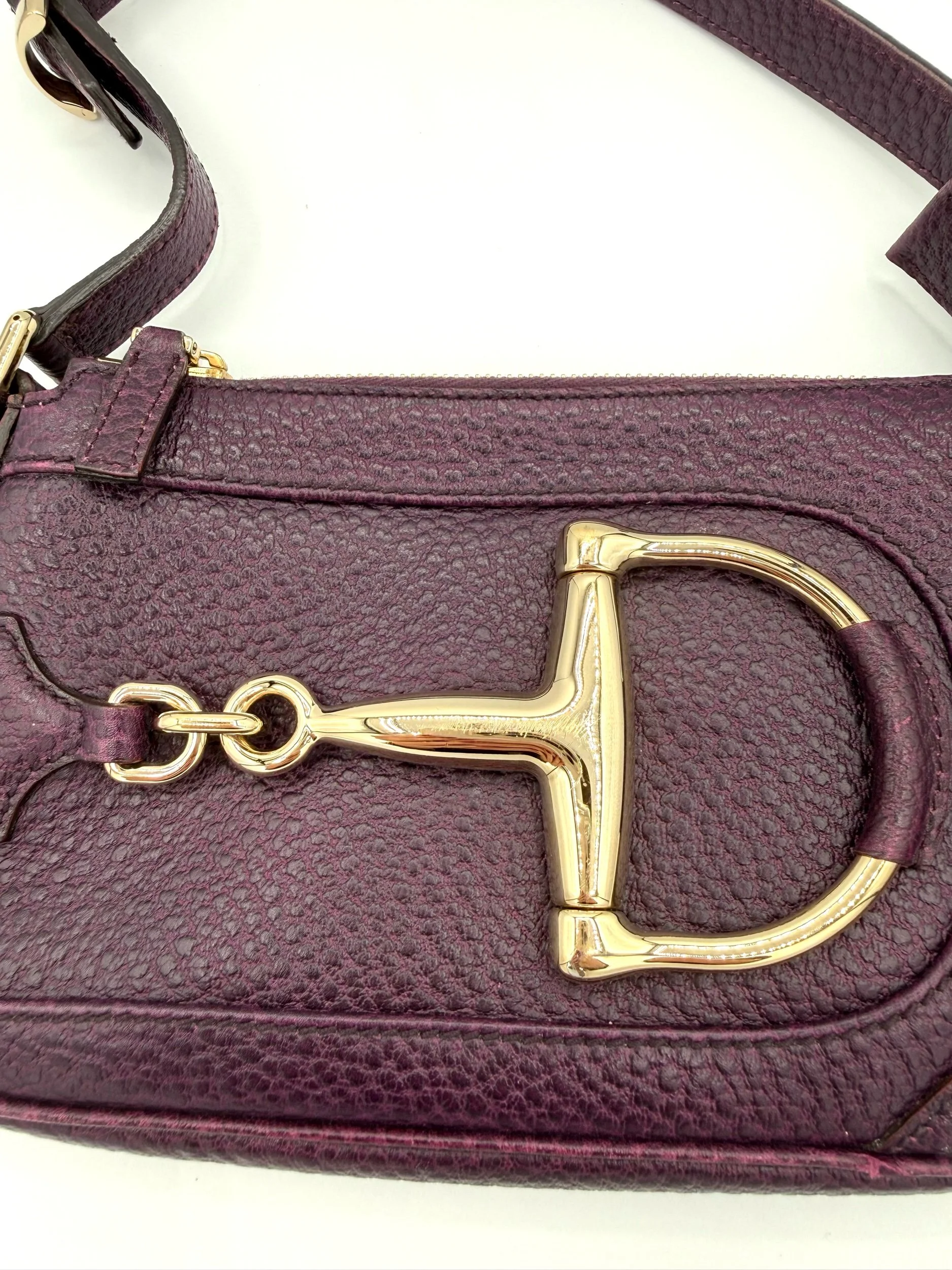 Gucci Purple Horsebit Hasler Bag Zoom In