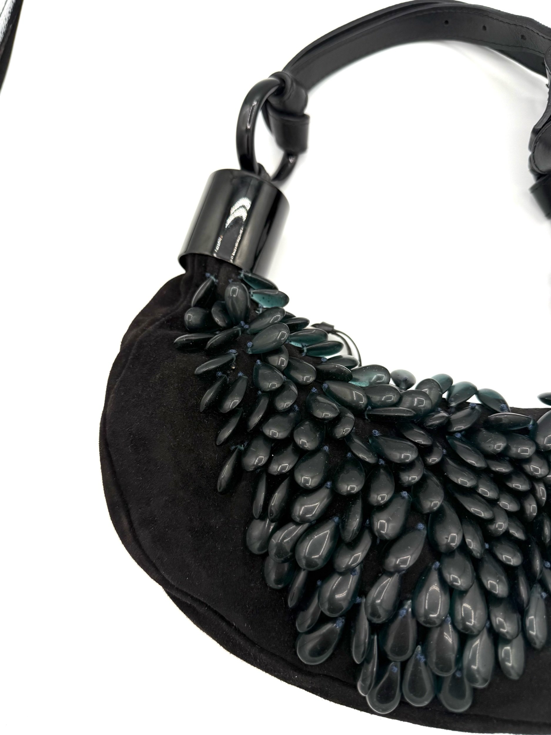 Chloe Black Beaded Bracelet Bag Front