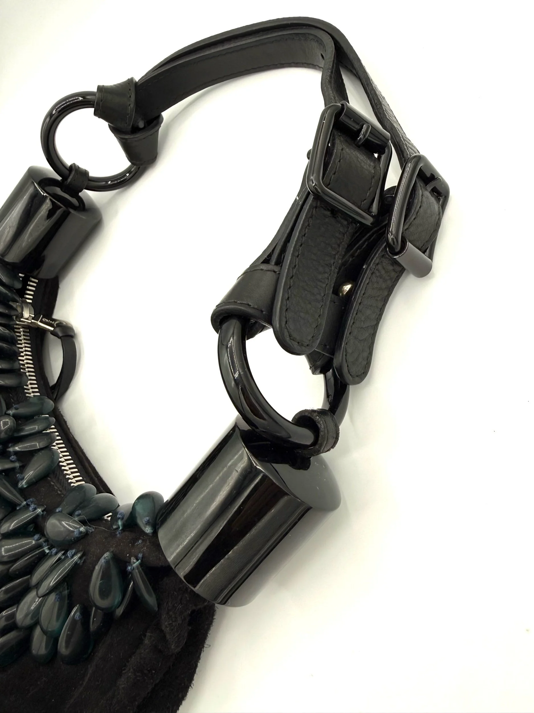 Chloe Black Beaded Bracelet Bag Strap