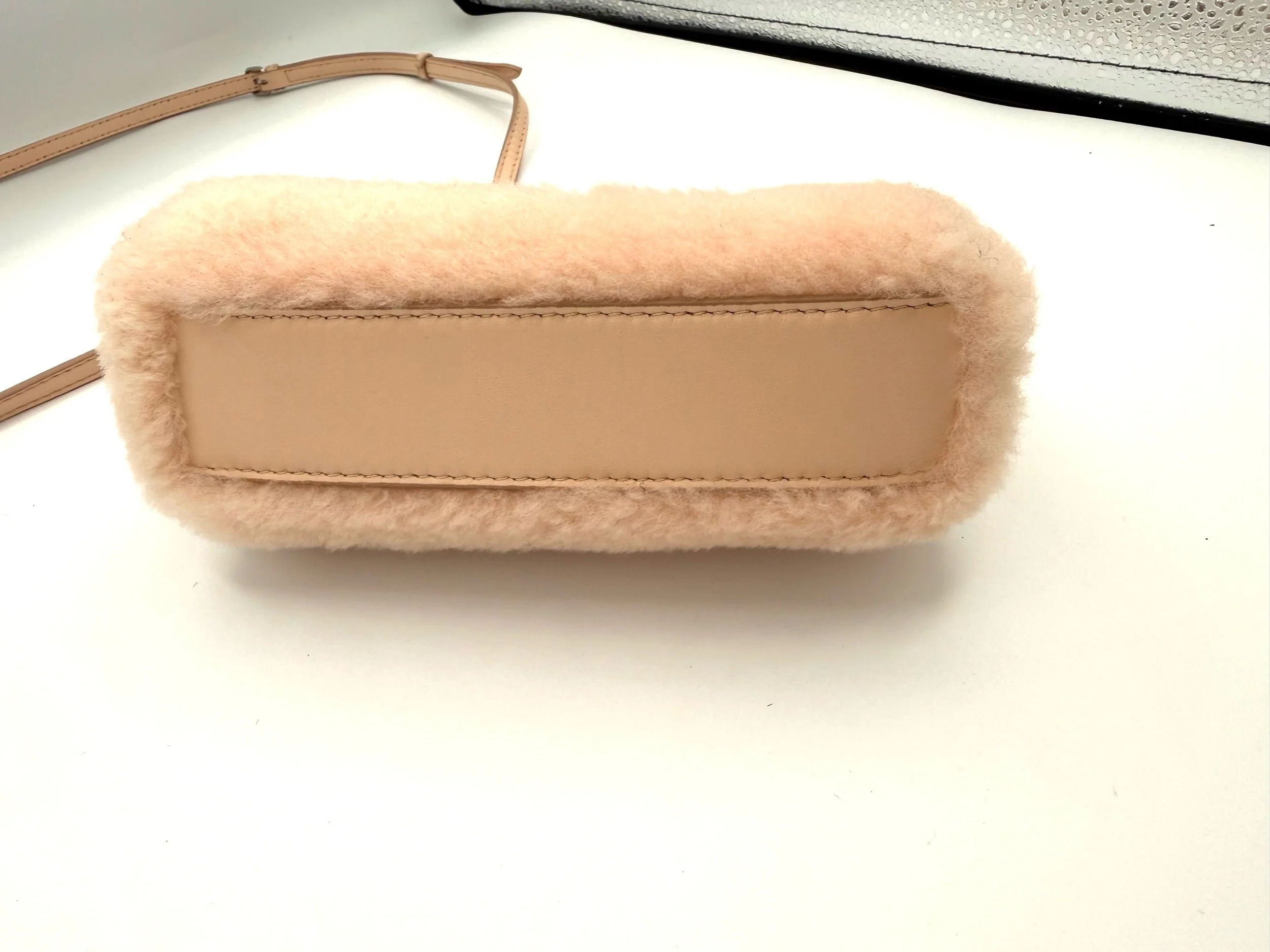 Fendi Micro Pink Shearling Peekaboo Bag Bottom