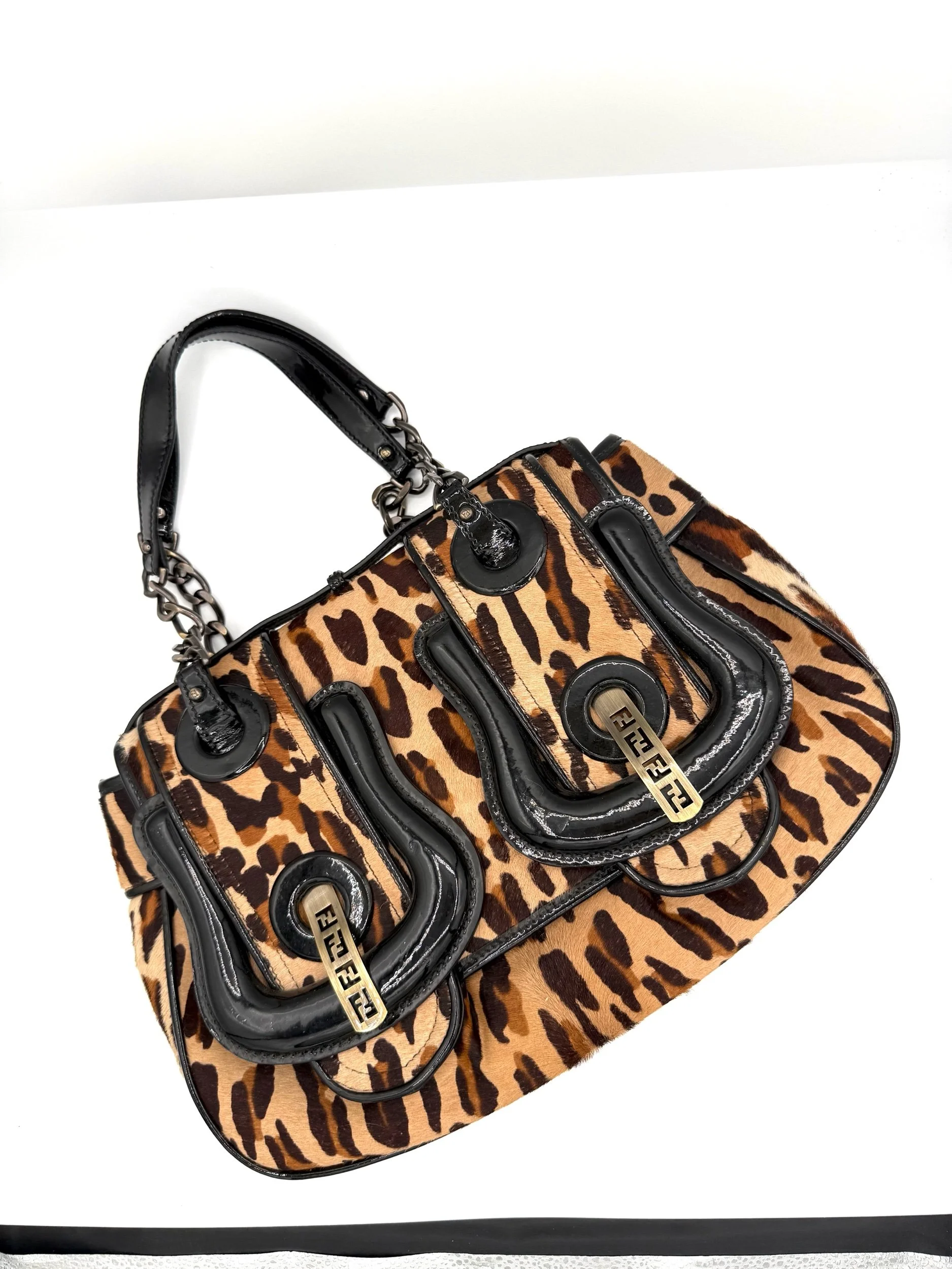Fendi Leopard Ponyhair B Bag Front