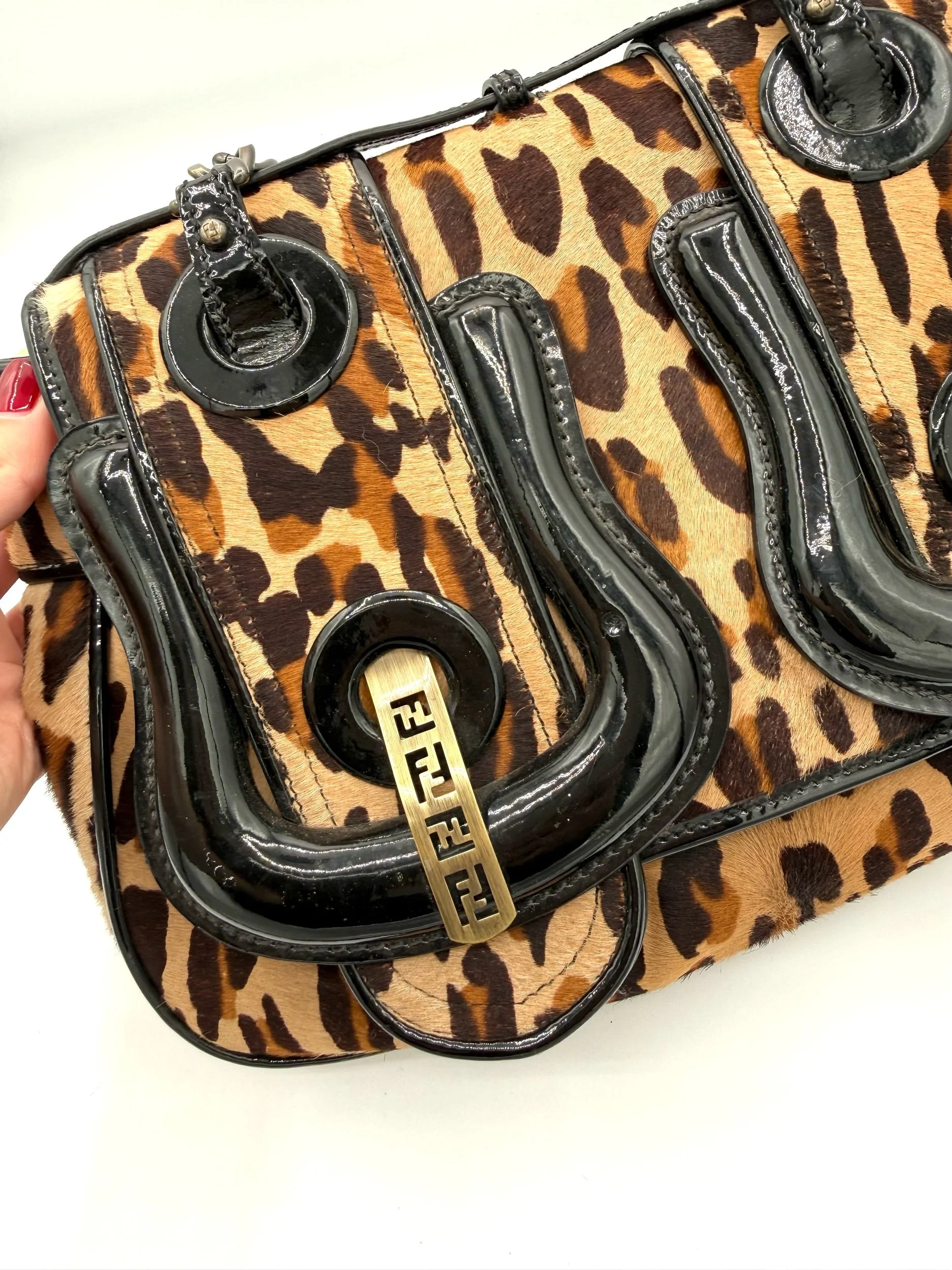 Fendi Leopard Ponyhair B Bag Zoom in