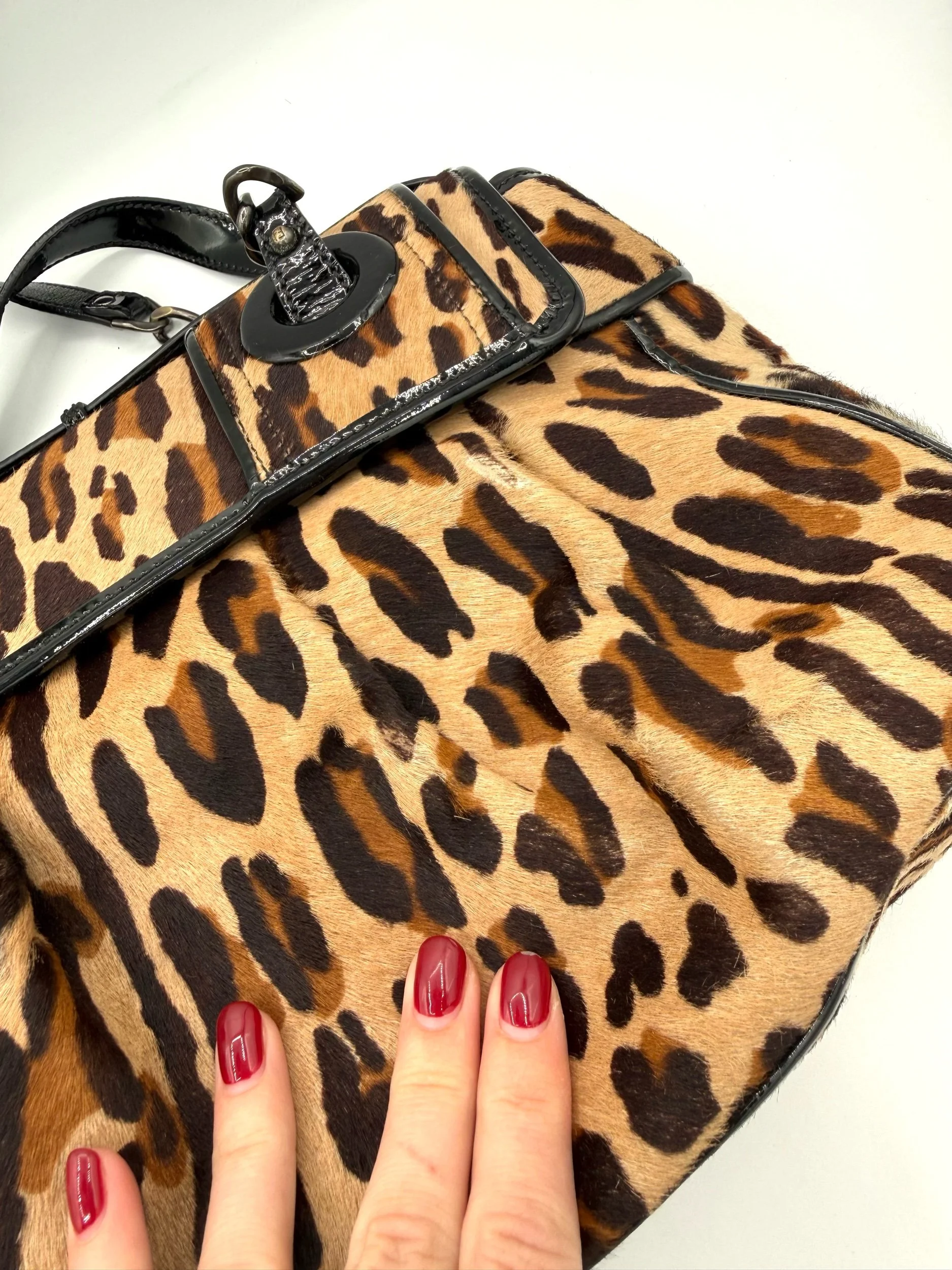 Fendi Leopard Ponyhair B Bag Zoom in