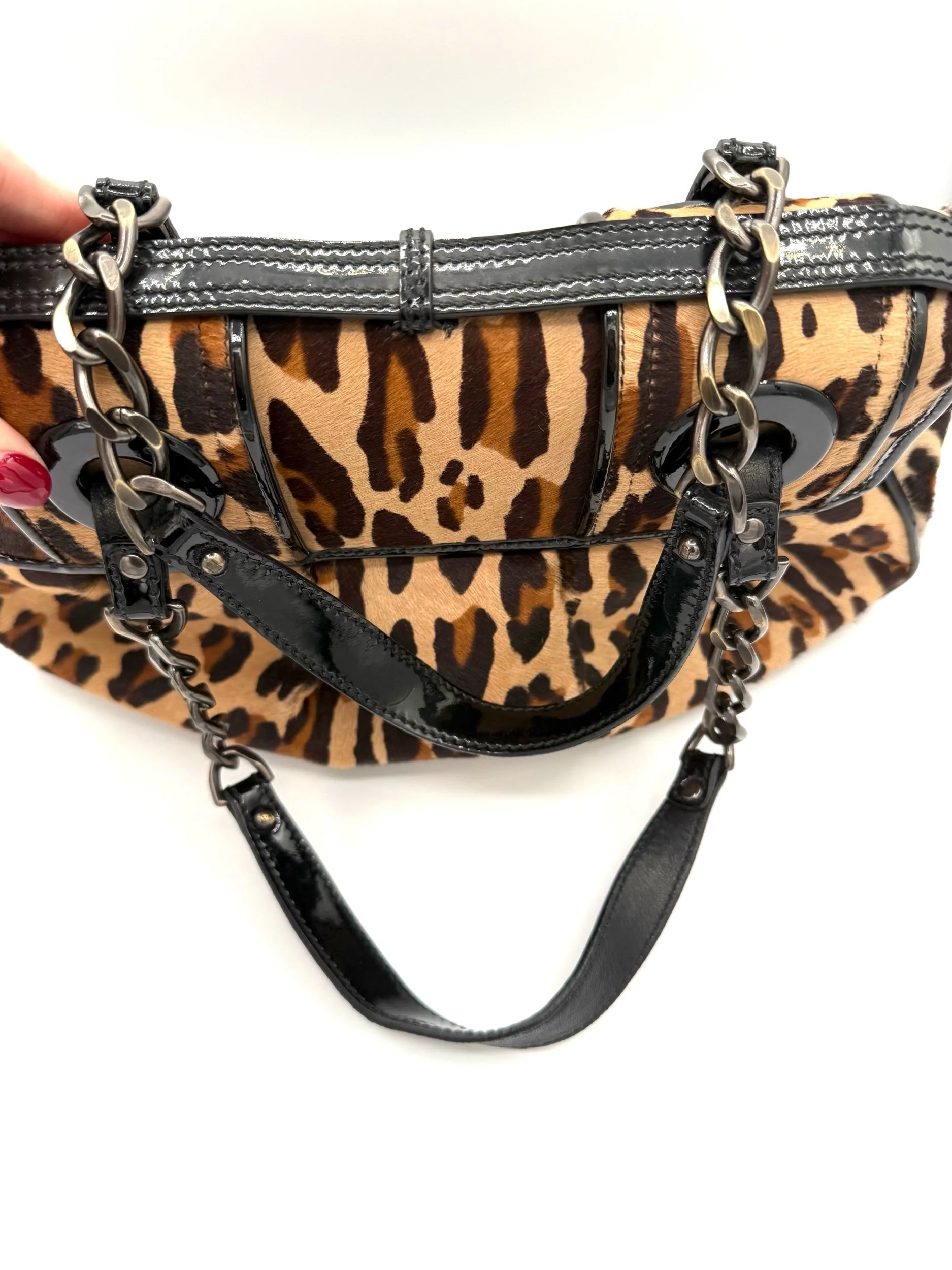 Fendi Leopard Ponyhair B Bag Straps