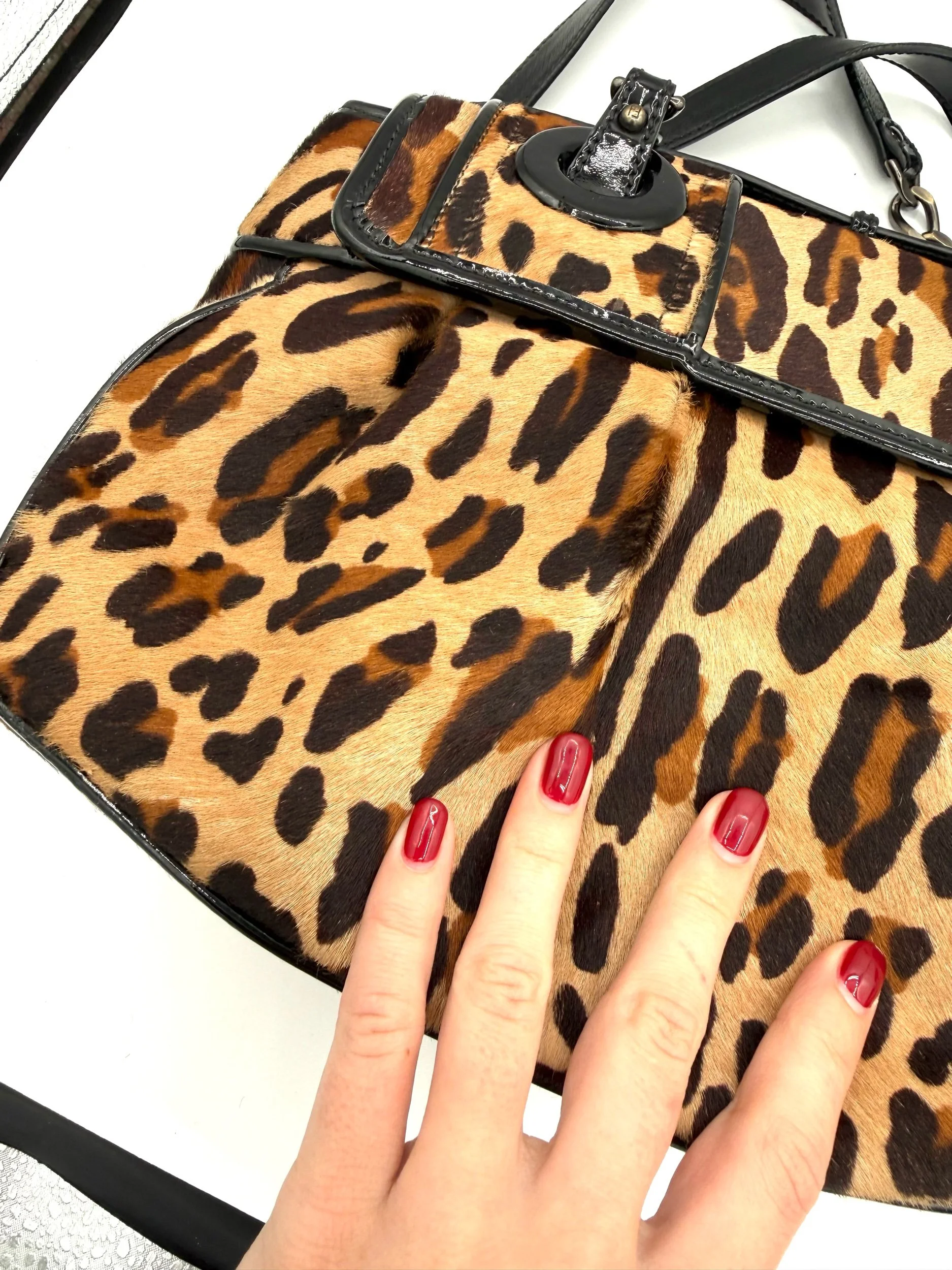 Fendi Leopard Ponyhair B Bag Zoom in
