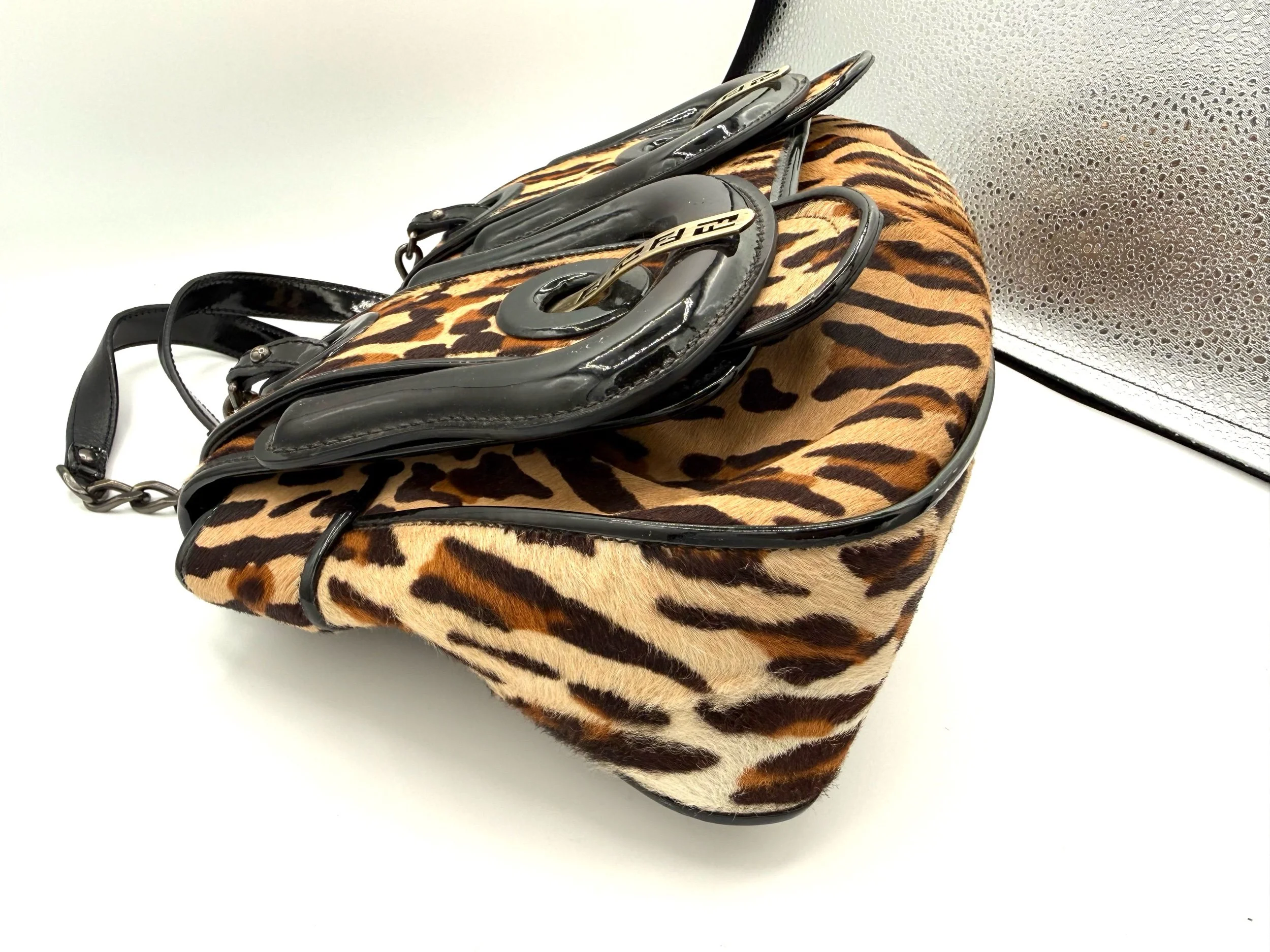 Fendi Leopard Ponyhair B Bag Side